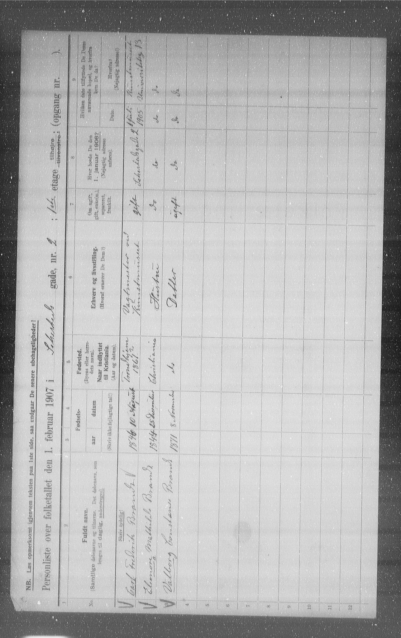 OBA, Municipal Census 1907 for Kristiania, 1907, p. 47864