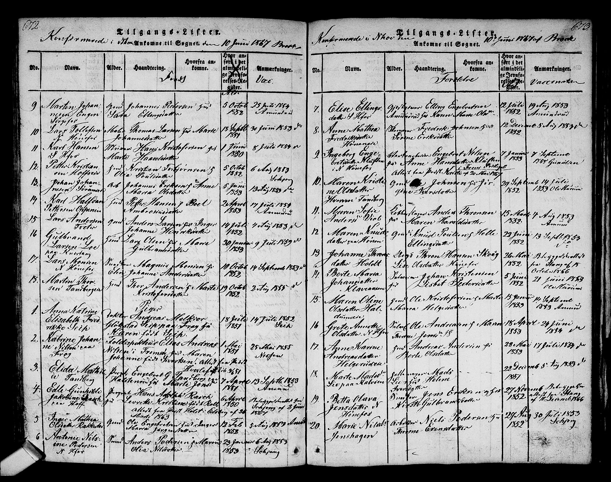 Norderhov kirkebøker, SAKO/A-237/G/Ga/L0002: Parish register (copy) no. I 2, 1814-1867, p. 672-673
