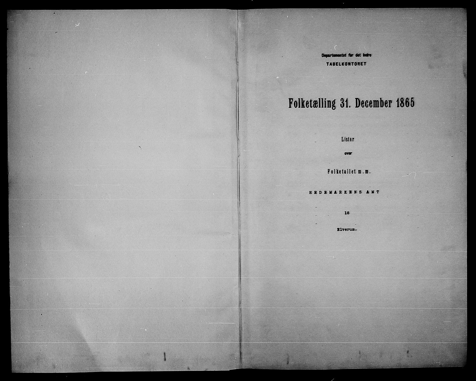 RA, 1865 census for Elverum, 1865, p. 3