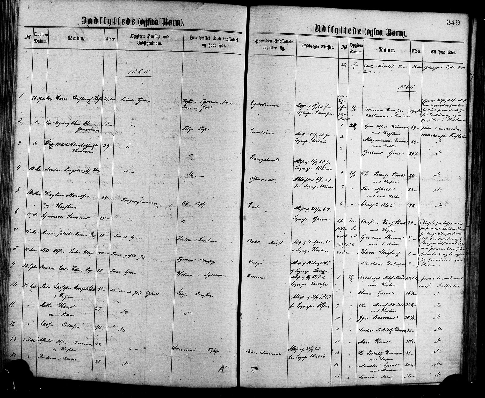 Sund sokneprestembete, SAB/A-99930: Parish register (official) no. A 15, 1867-1881, p. 349