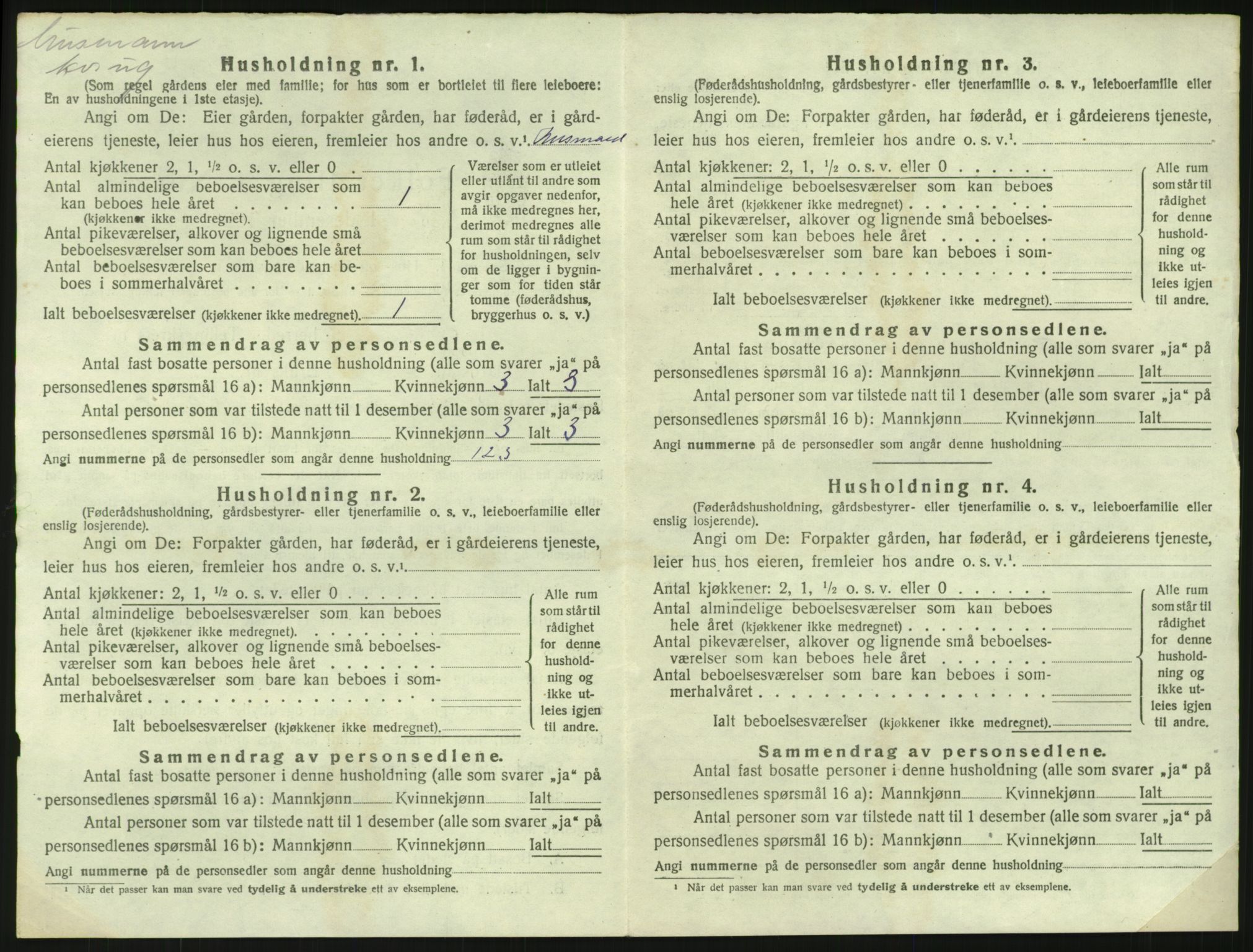 SAH, 1920 census for Vinger, 1920, p. 1837