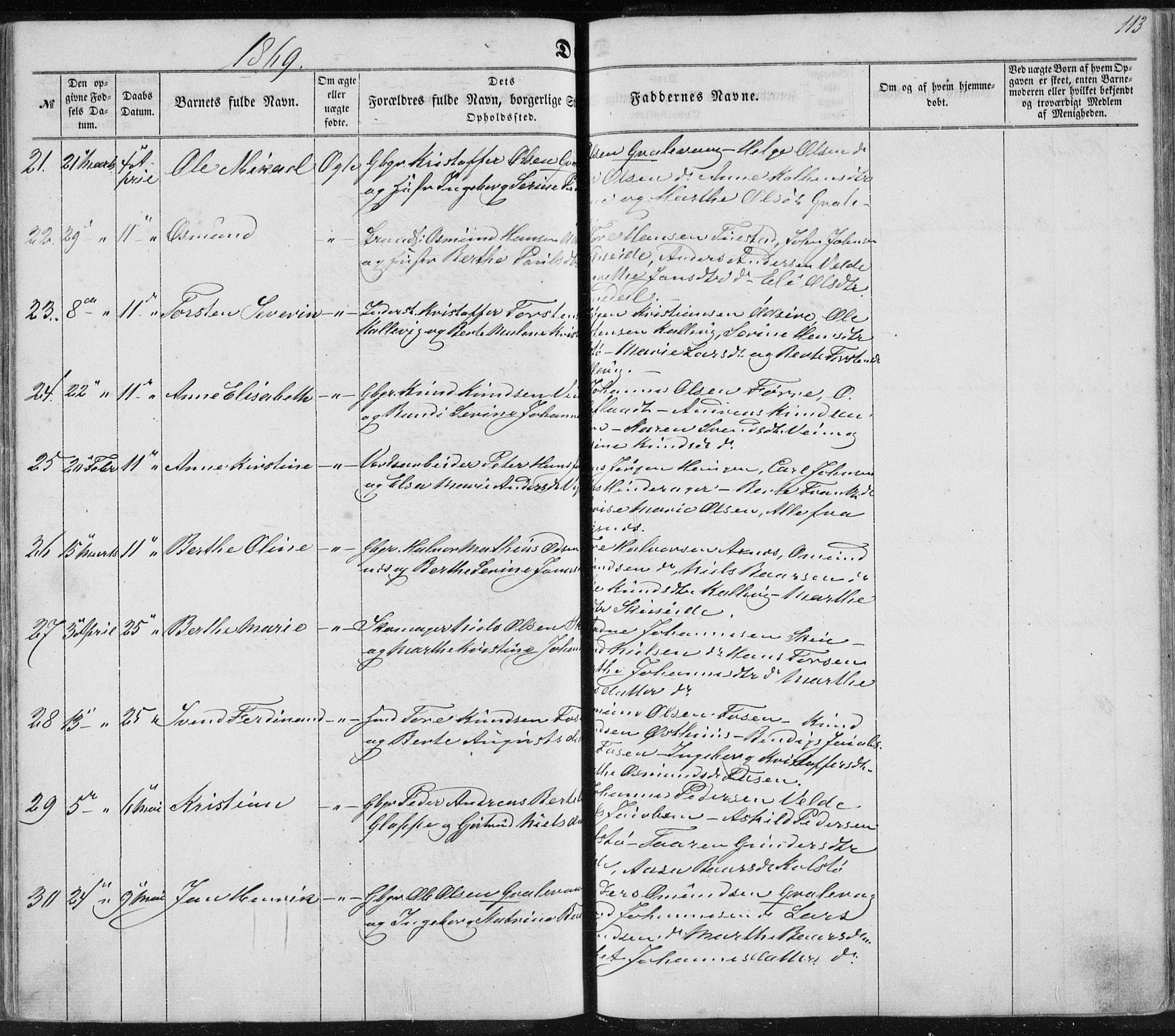 Avaldsnes sokneprestkontor, SAST/A -101851/H/Ha/Haa/L0010: Parish register (official) no. A 10, 1857-1876, p. 113