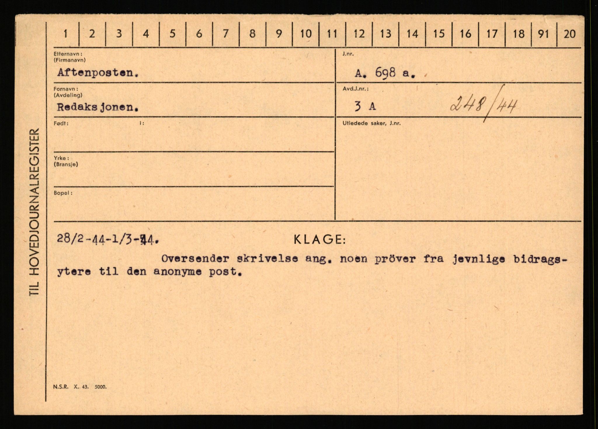 Statspolitiet - Hovedkontoret / Osloavdelingen, AV/RA-S-1329/C/Ca/L0001: Aabakken - Armann, 1943-1945, p. 1156