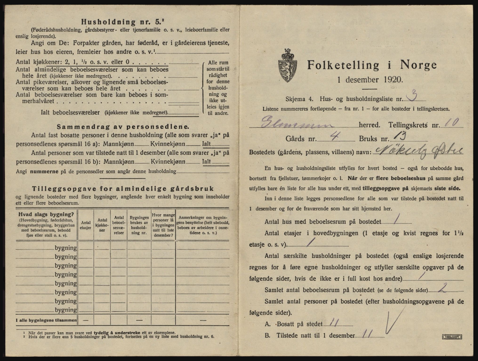 SAO, 1920 census for Glemmen, 1920, p. 1929