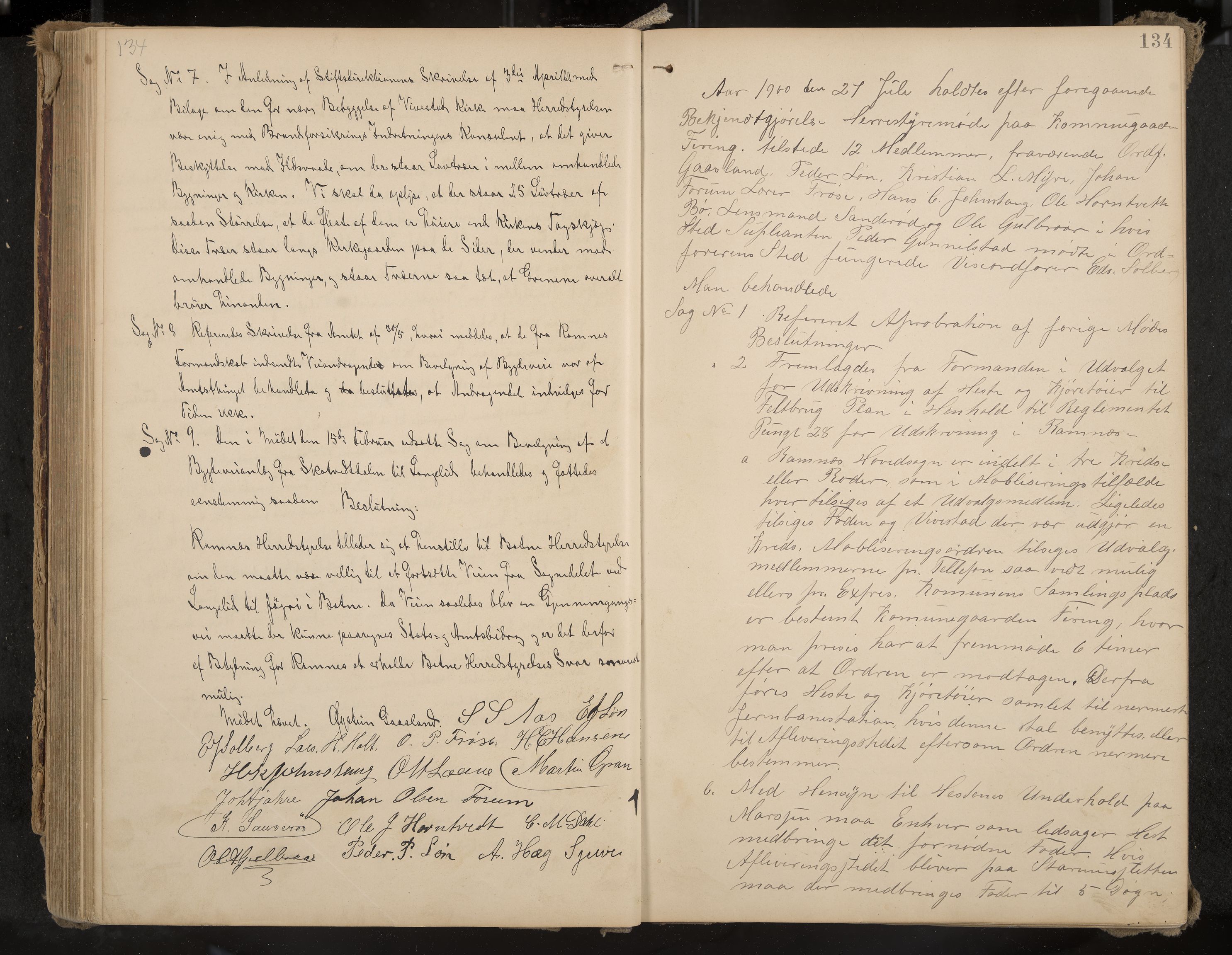 Ramnes formannskap og sentraladministrasjon, IKAK/0718021/A/Aa/L0004: Møtebok, 1892-1907, p. 134