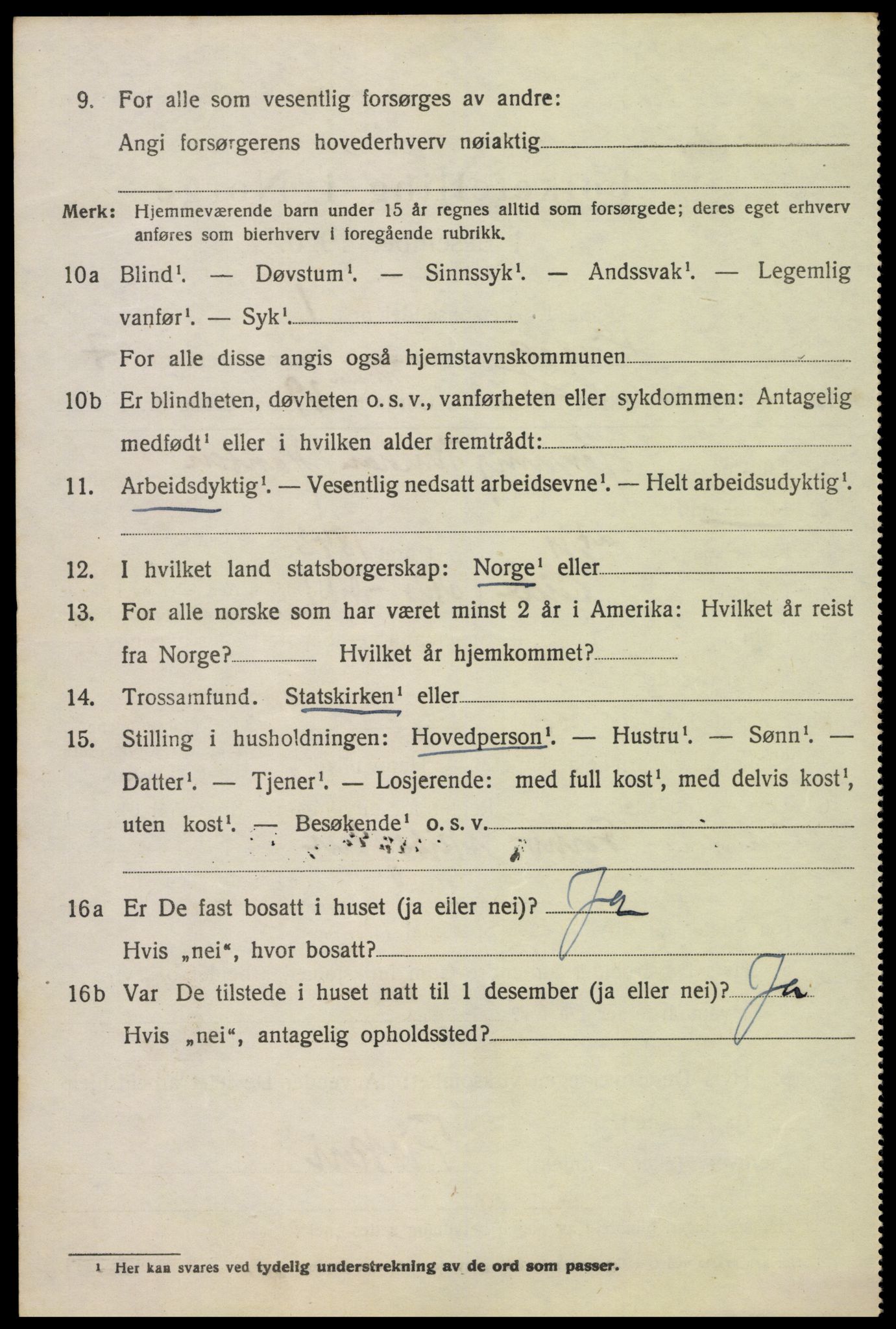 SAK, 1920 census for Høvåg, 1920, p. 4019