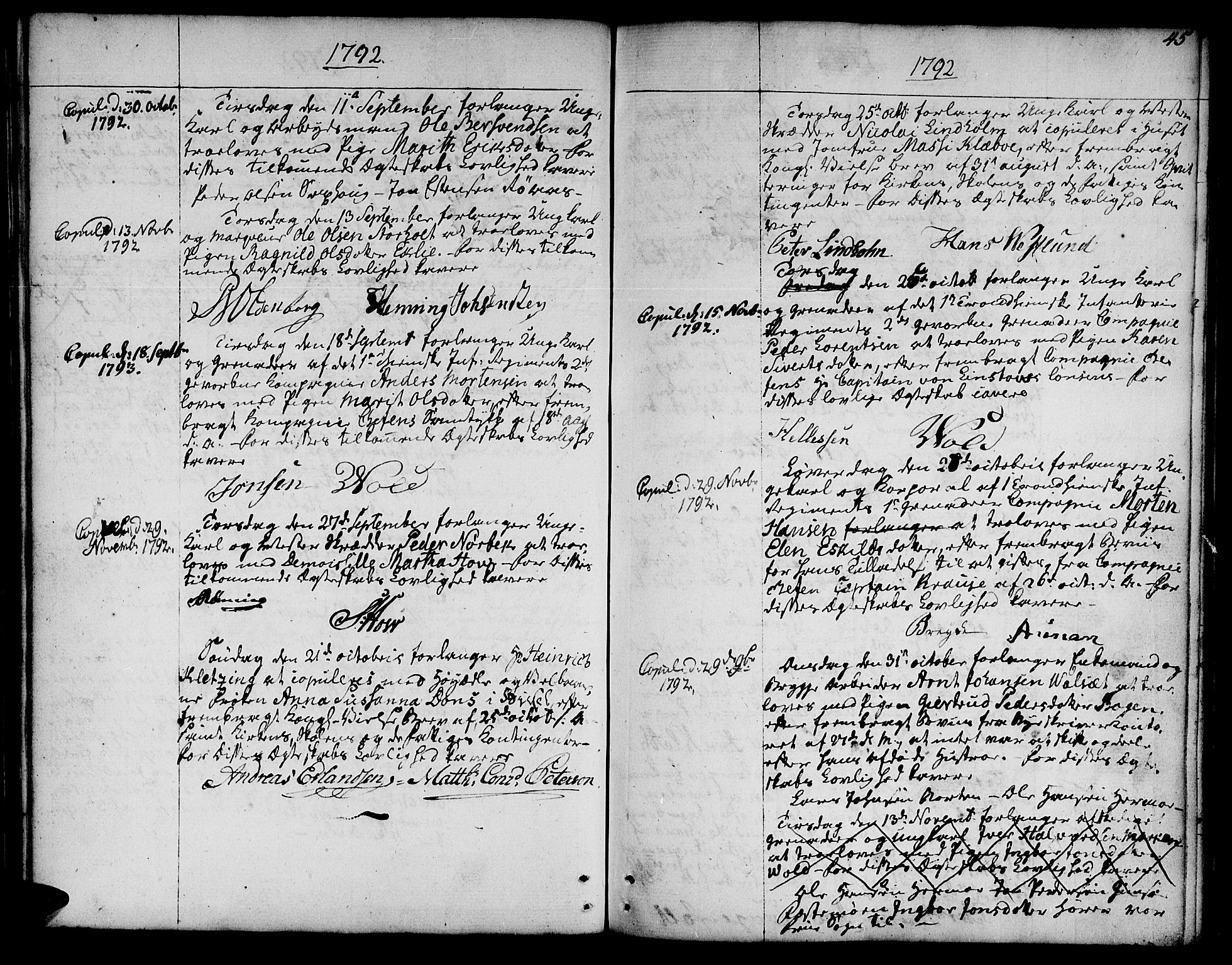 Ministerialprotokoller, klokkerbøker og fødselsregistre - Sør-Trøndelag, SAT/A-1456/601/L0041: Parish register (official) no. 601A09, 1784-1801, p. 45
