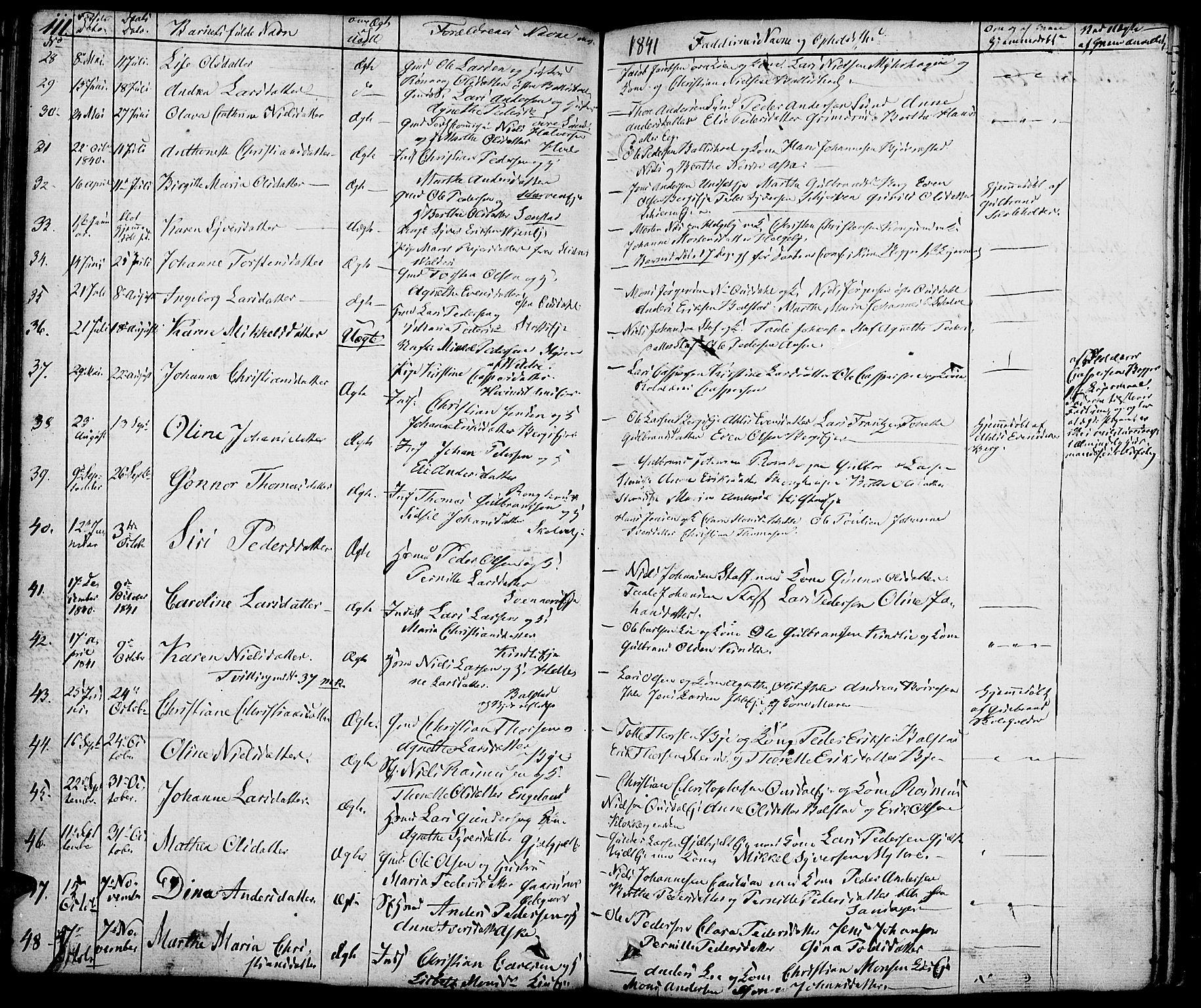 Nes prestekontor, Hedmark, AV/SAH-PREST-020/K/Ka/L0003: Parish register (official) no. 3, 1827-1851, p. 111