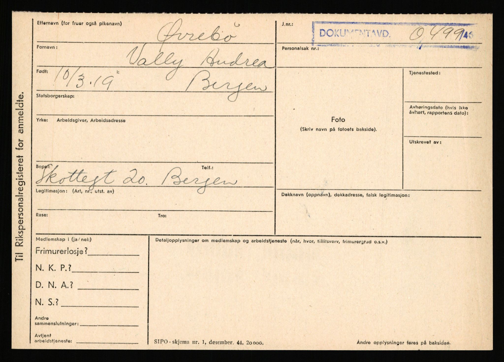 Statspolitiet - Hovedkontoret / Osloavdelingen, AV/RA-S-1329/C/Ca/L0016: Uberg - Øystese, 1943-1945, p. 4166