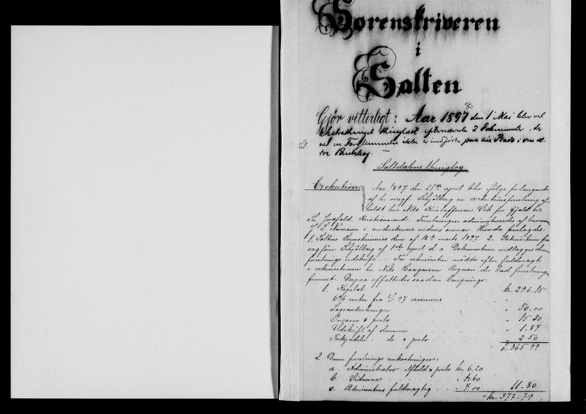 Salten sorenskriveri, SAT/A-4578/1/2/2C/L0030: Mortgage book no. Æ, 1897-1900, p. 1