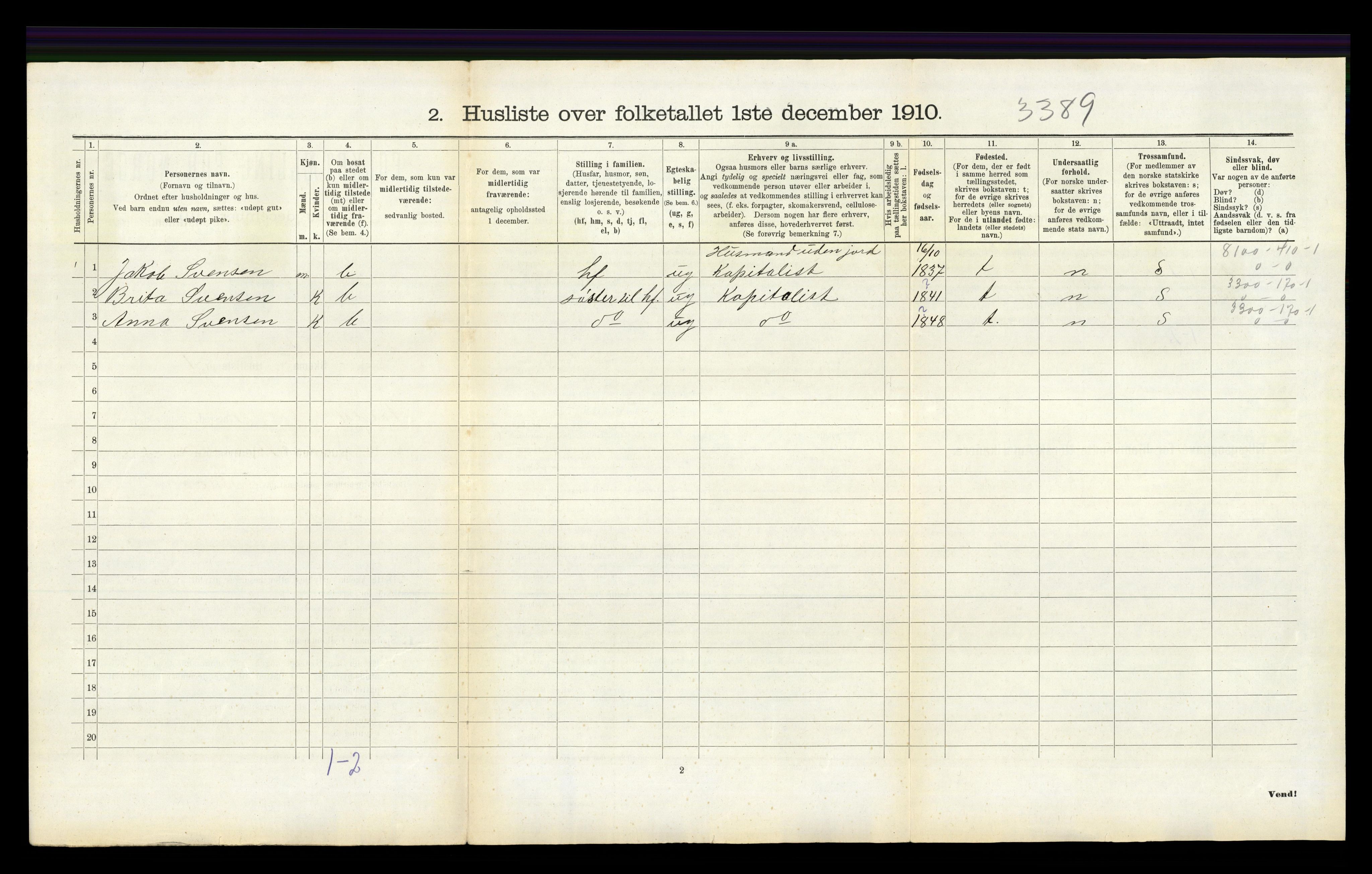 RA, 1910 census for Årdal, 1910, p. 46