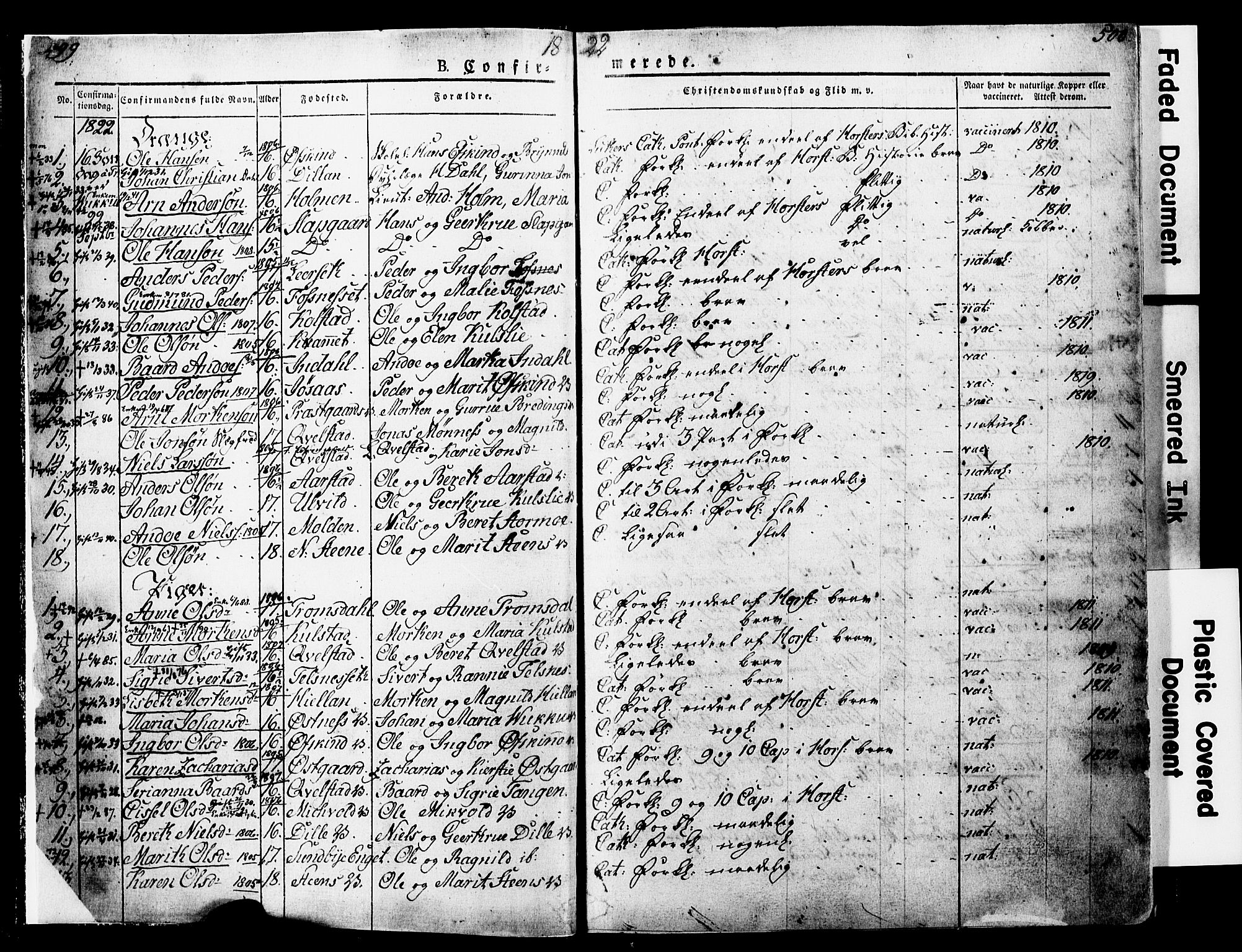 Ministerialprotokoller, klokkerbøker og fødselsregistre - Nord-Trøndelag, SAT/A-1458/723/L0243: Parish register (official) no. 723A12, 1822-1851, p. 499-500