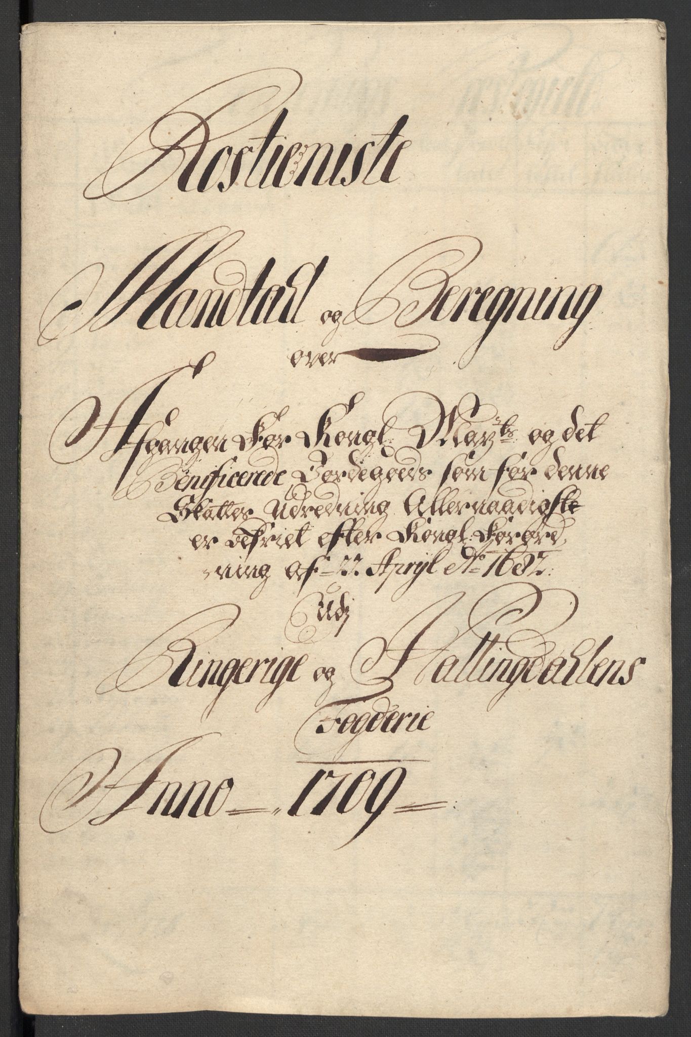 Rentekammeret inntil 1814, Reviderte regnskaper, Fogderegnskap, RA/EA-4092/R23/L1468: Fogderegnskap Ringerike og Hallingdal, 1709-1710, p. 173