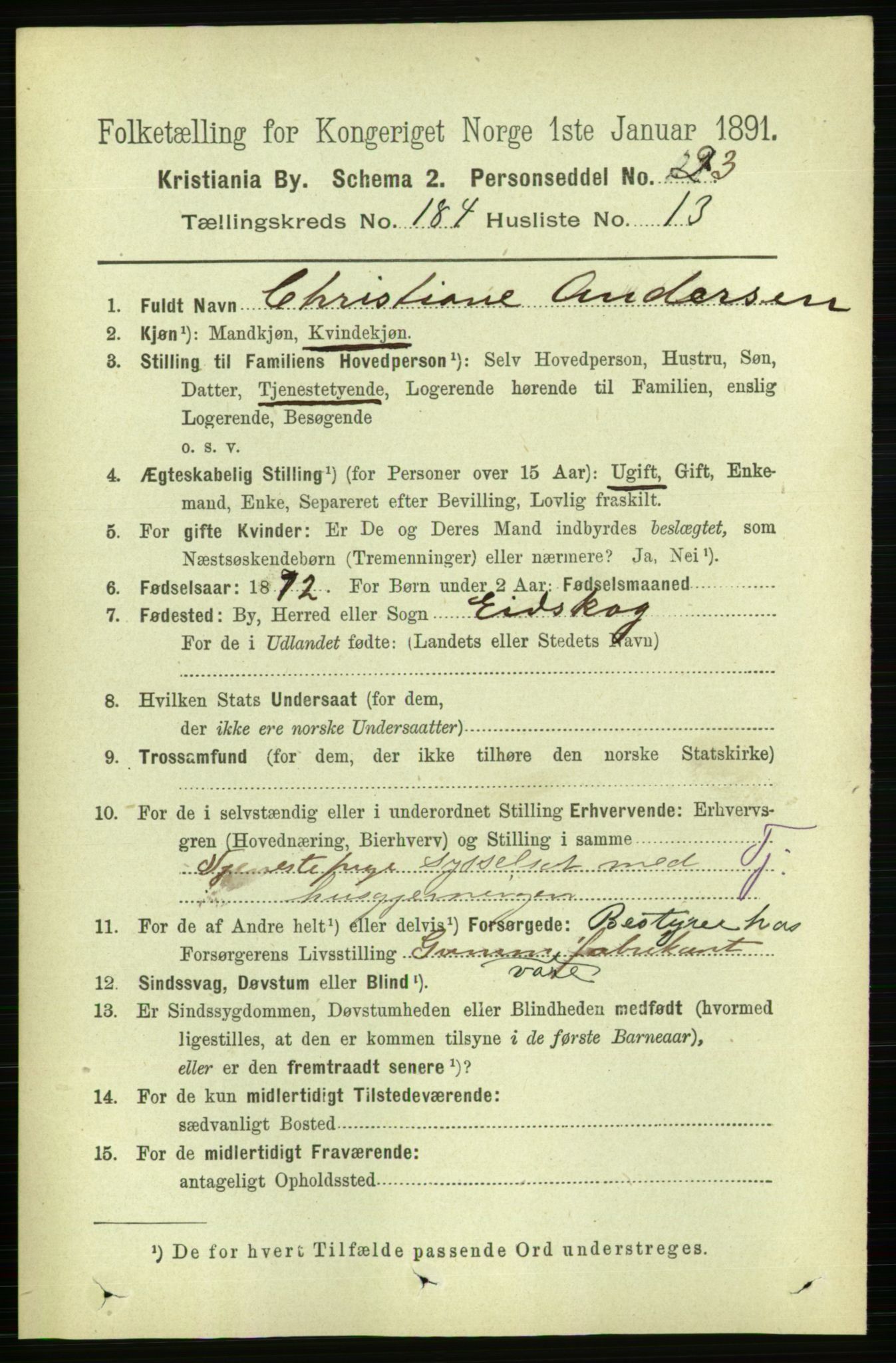 RA, 1891 census for 0301 Kristiania, 1891, p. 110552