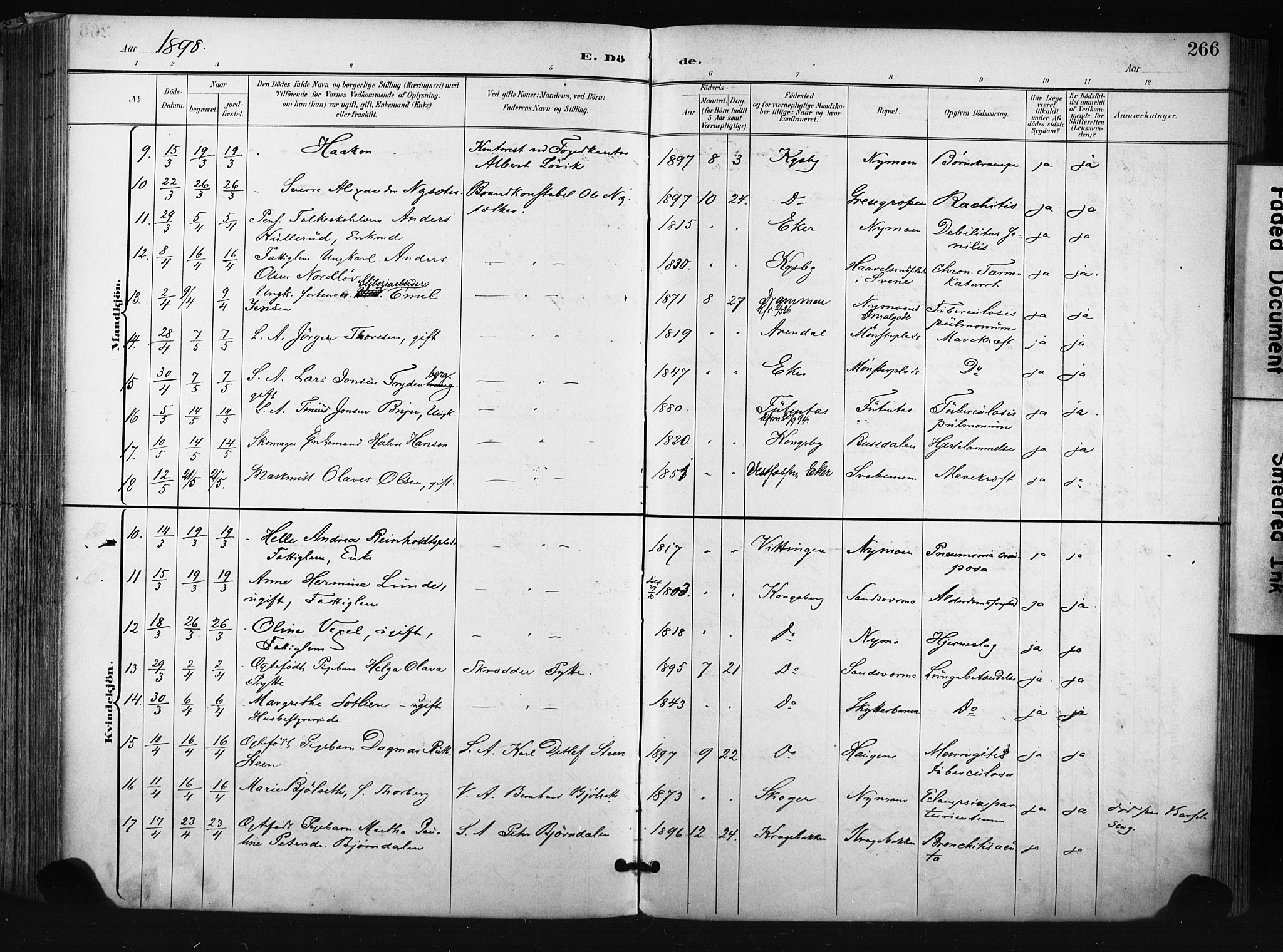Kongsberg kirkebøker, AV/SAKO-A-22/F/Fb/L0003: Parish register (official) no. II 3, 1896-1905, p. 266