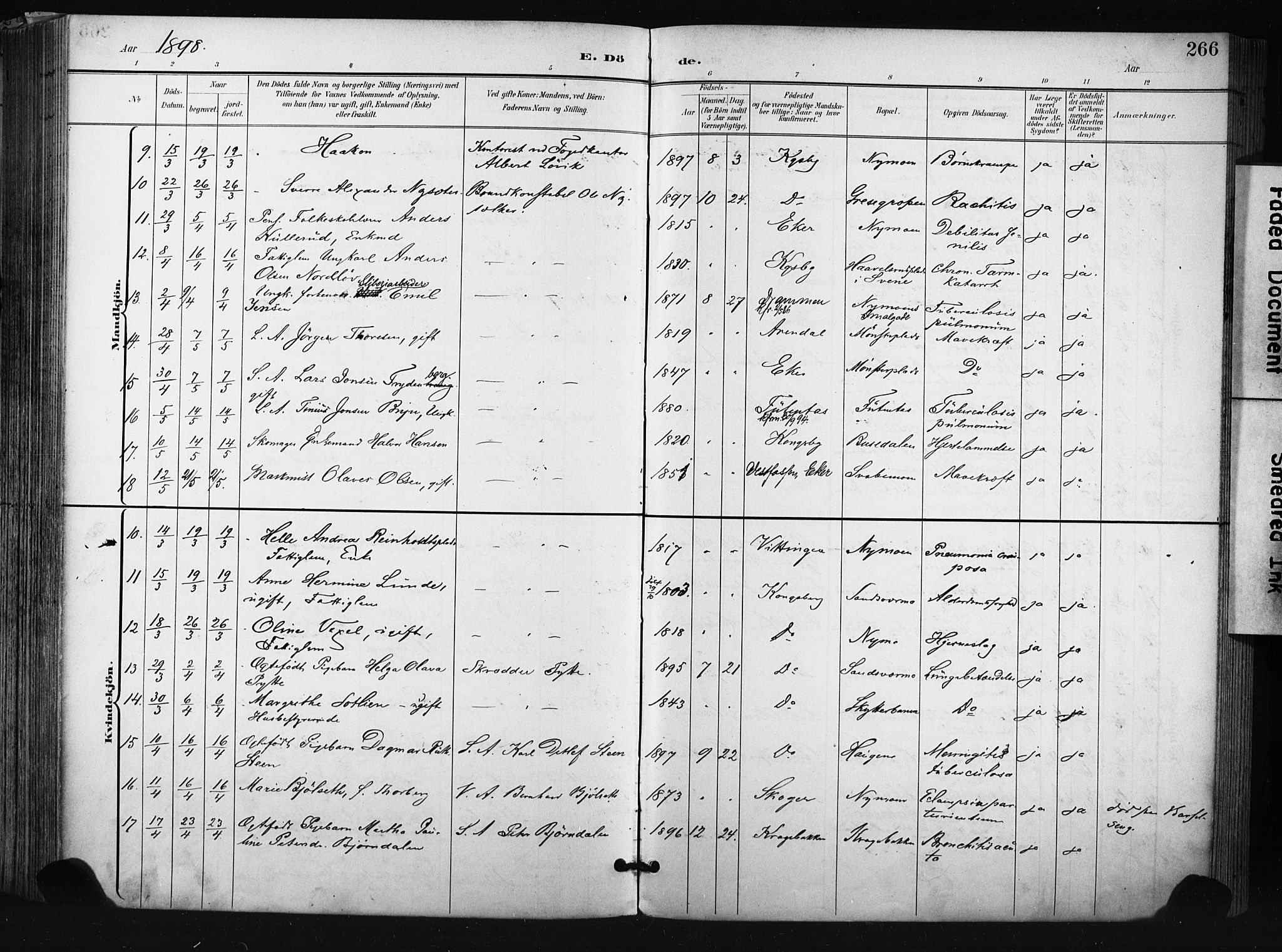 Kongsberg kirkebøker, SAKO/A-22/F/Fb/L0003: Parish register (official) no. II 3, 1896-1905, p. 266