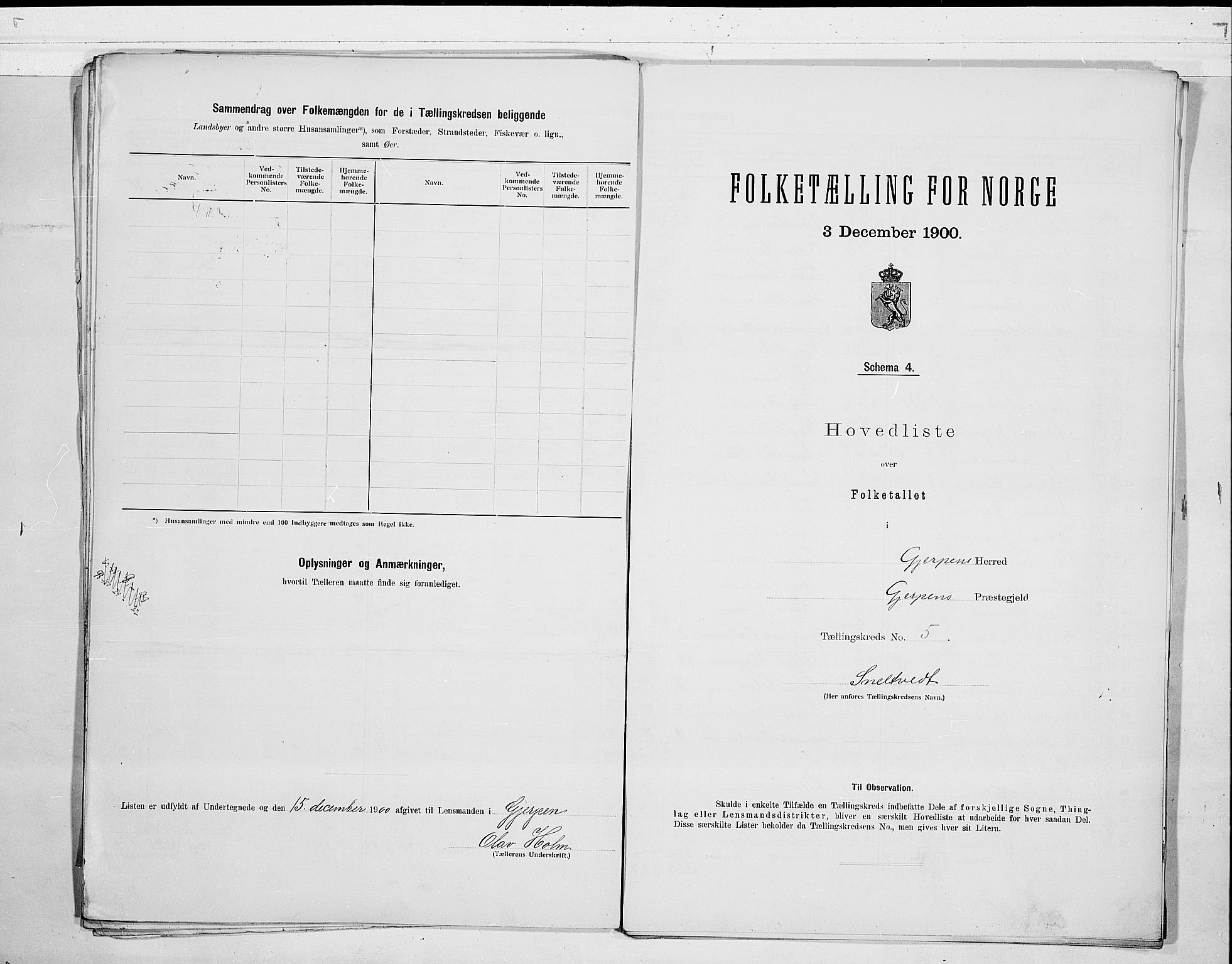 SAKO, 1900 census for Gjerpen, 1900, p. 16