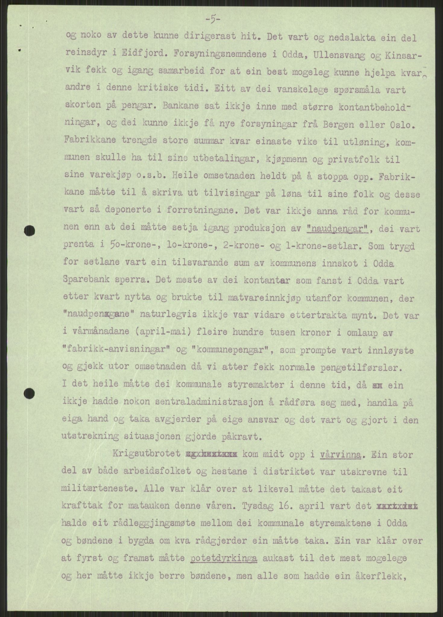 Forsvaret, Forsvarets krigshistoriske avdeling, AV/RA-RAFA-2017/Y/Ya/L0015: II-C-11-31 - Fylkesmenn.  Rapporter om krigsbegivenhetene 1940., 1940, p. 390