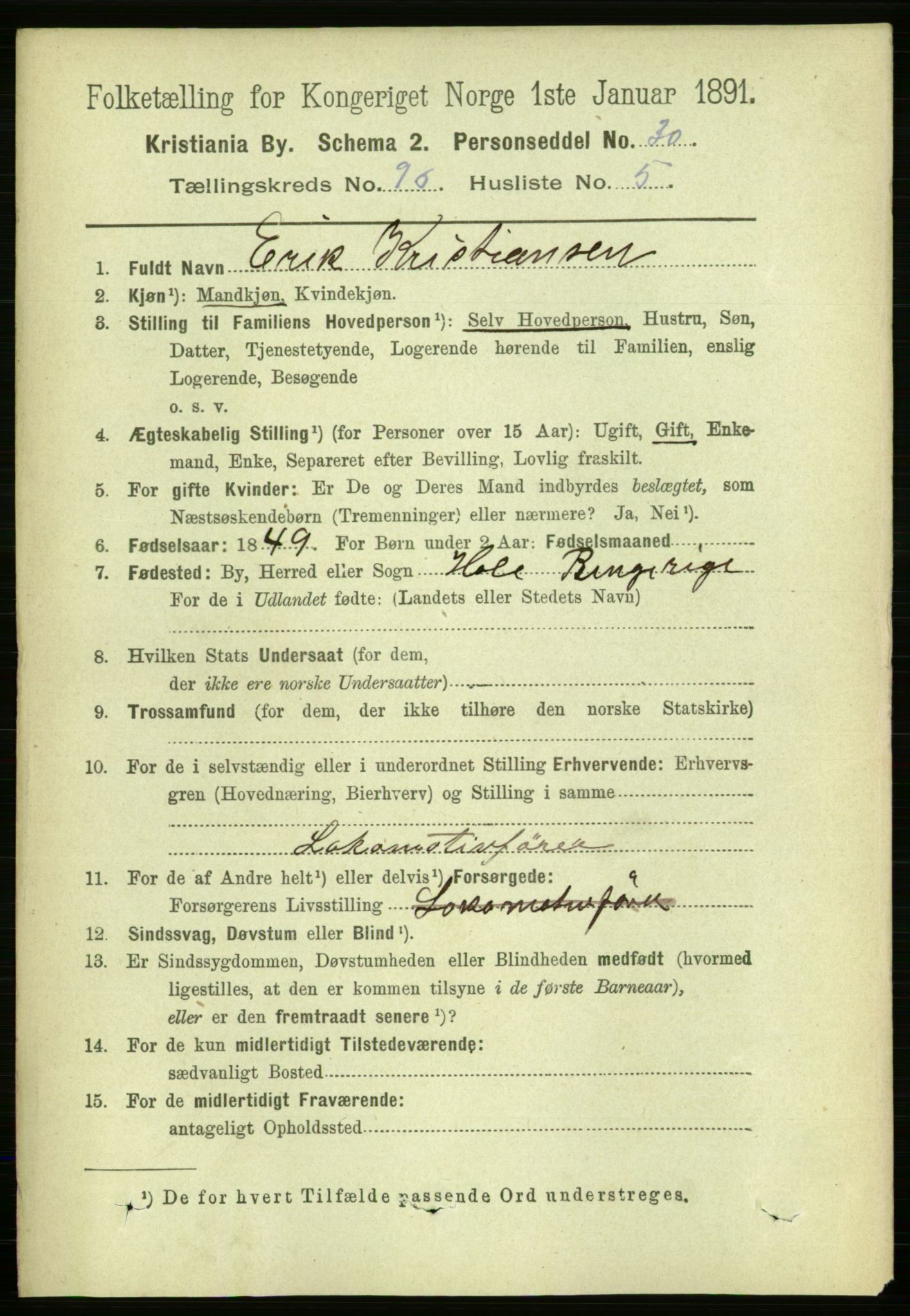 RA, 1891 census for 0301 Kristiania, 1891, p. 46655