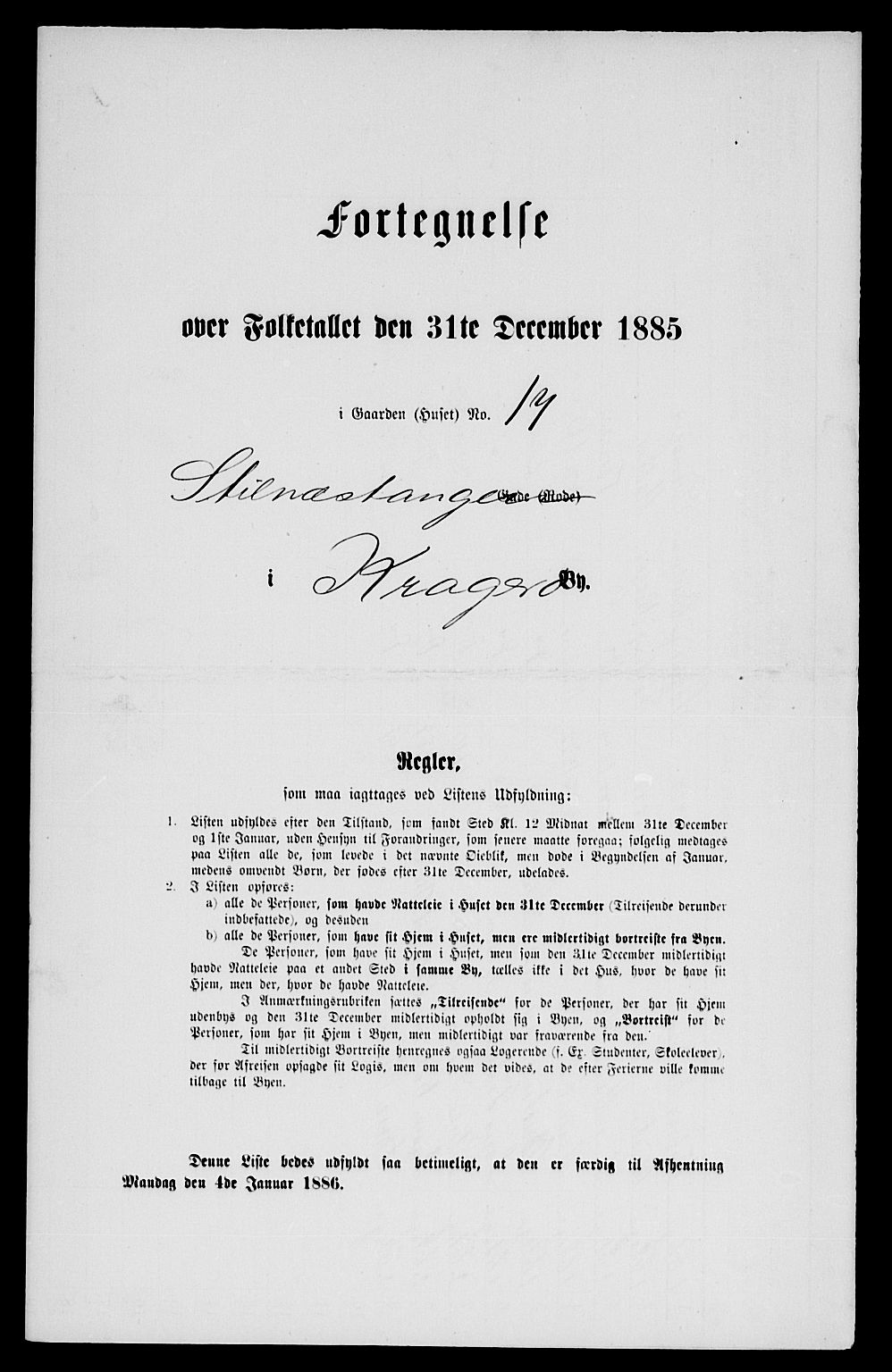 SAKO, 1885 census for 0801 Kragerø, 1885, p. 36