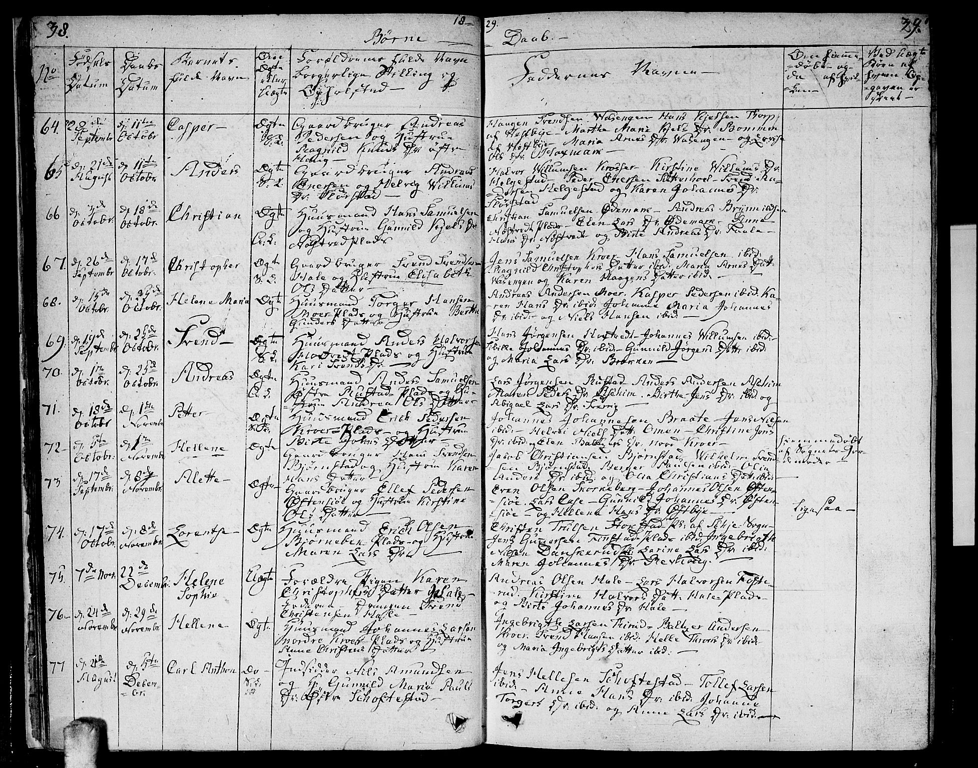 Ås prestekontor Kirkebøker, AV/SAO-A-10894/F/Fa/L0005: Parish register (official) no. I 5, 1827-1840, p. 38-39