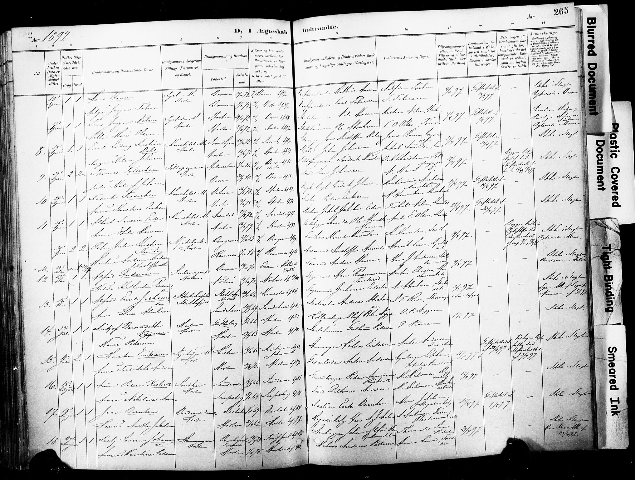 Horten kirkebøker, AV/SAKO-A-348/F/Fa/L0005: Parish register (official) no. 5, 1896-1904, p. 265