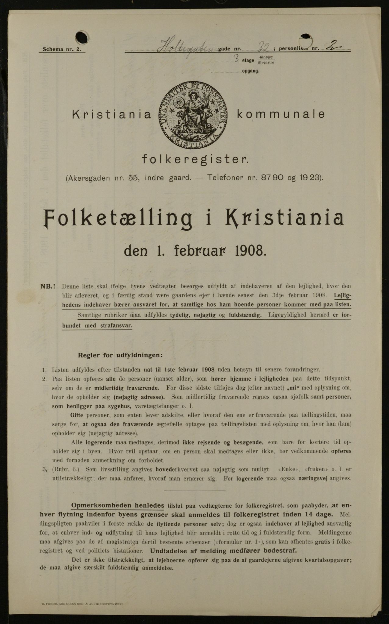 OBA, Municipal Census 1908 for Kristiania, 1908, p. 37222