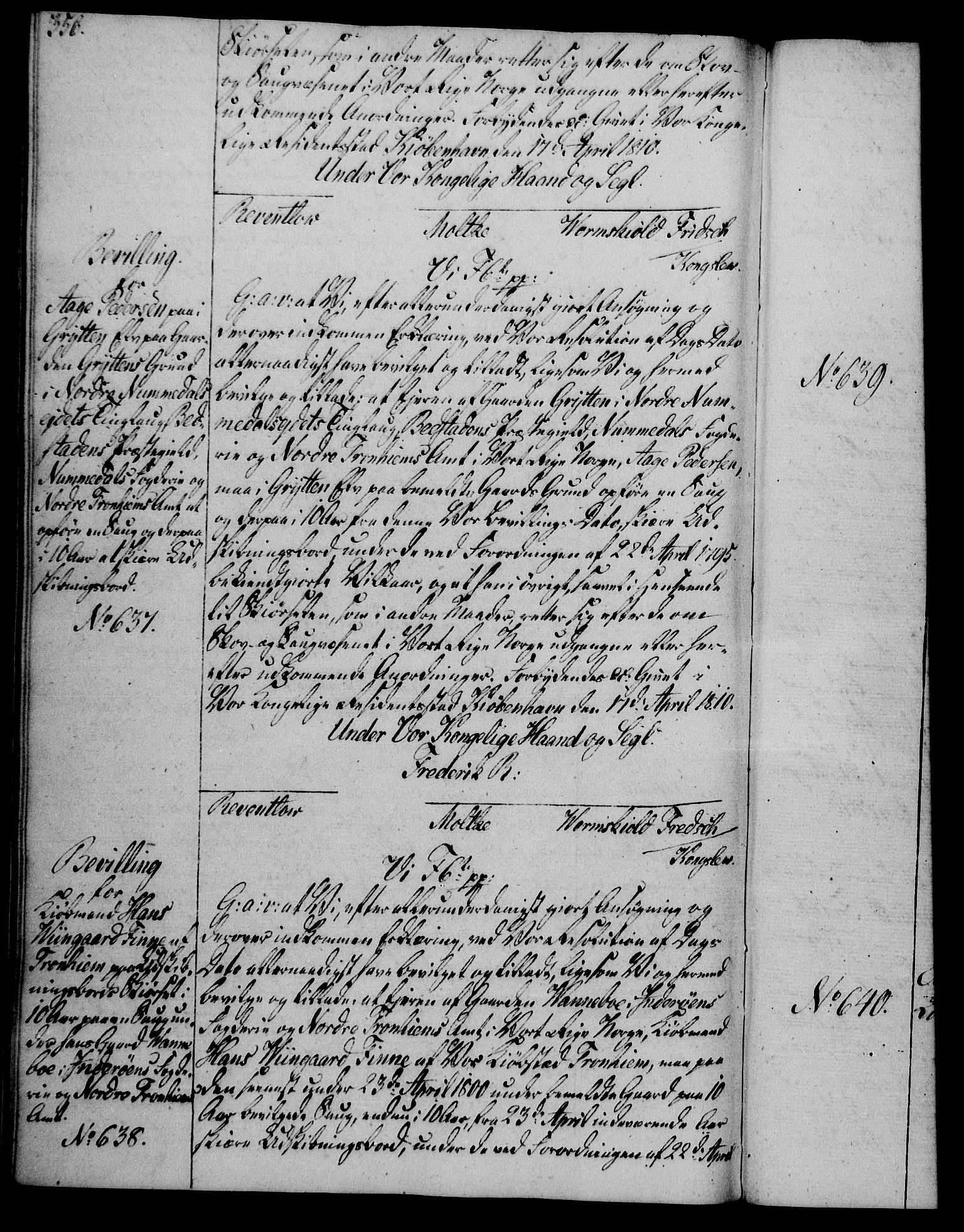 Rentekammeret, Kammerkanselliet, AV/RA-EA-3111/G/Gg/Gga/L0019: Norsk ekspedisjonsprotokoll med register (merket RK 53.19), 1807-1810, p. 356