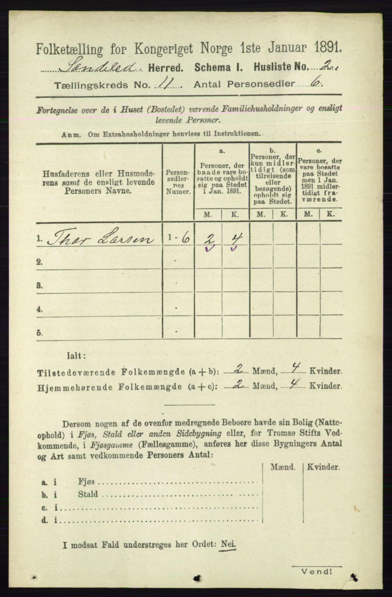 RA, 1891 census for 0913 Søndeled, 1891, p. 3236