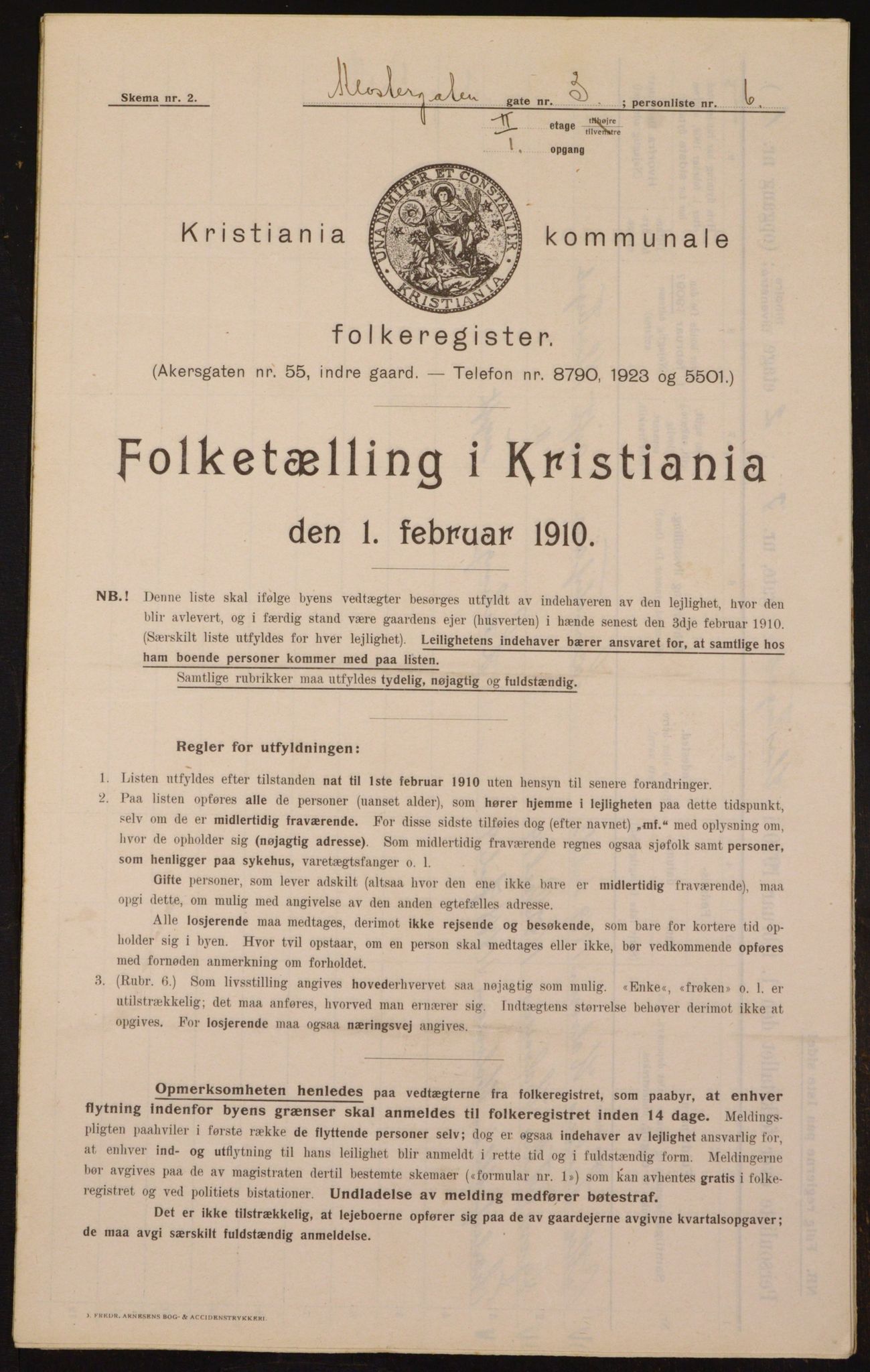 OBA, Municipal Census 1910 for Kristiania, 1910, p. 50631