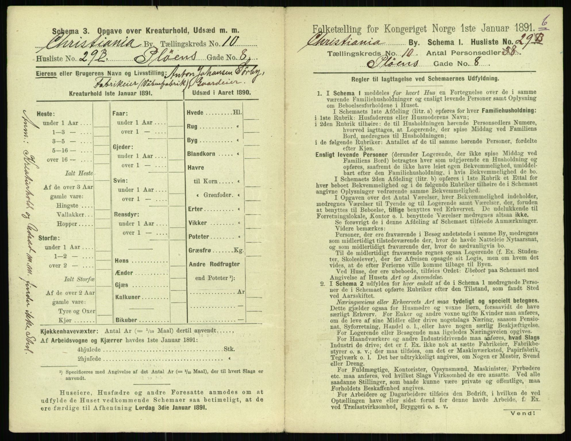 RA, 1891 census for 0301 Kristiania, 1891, p. 4215