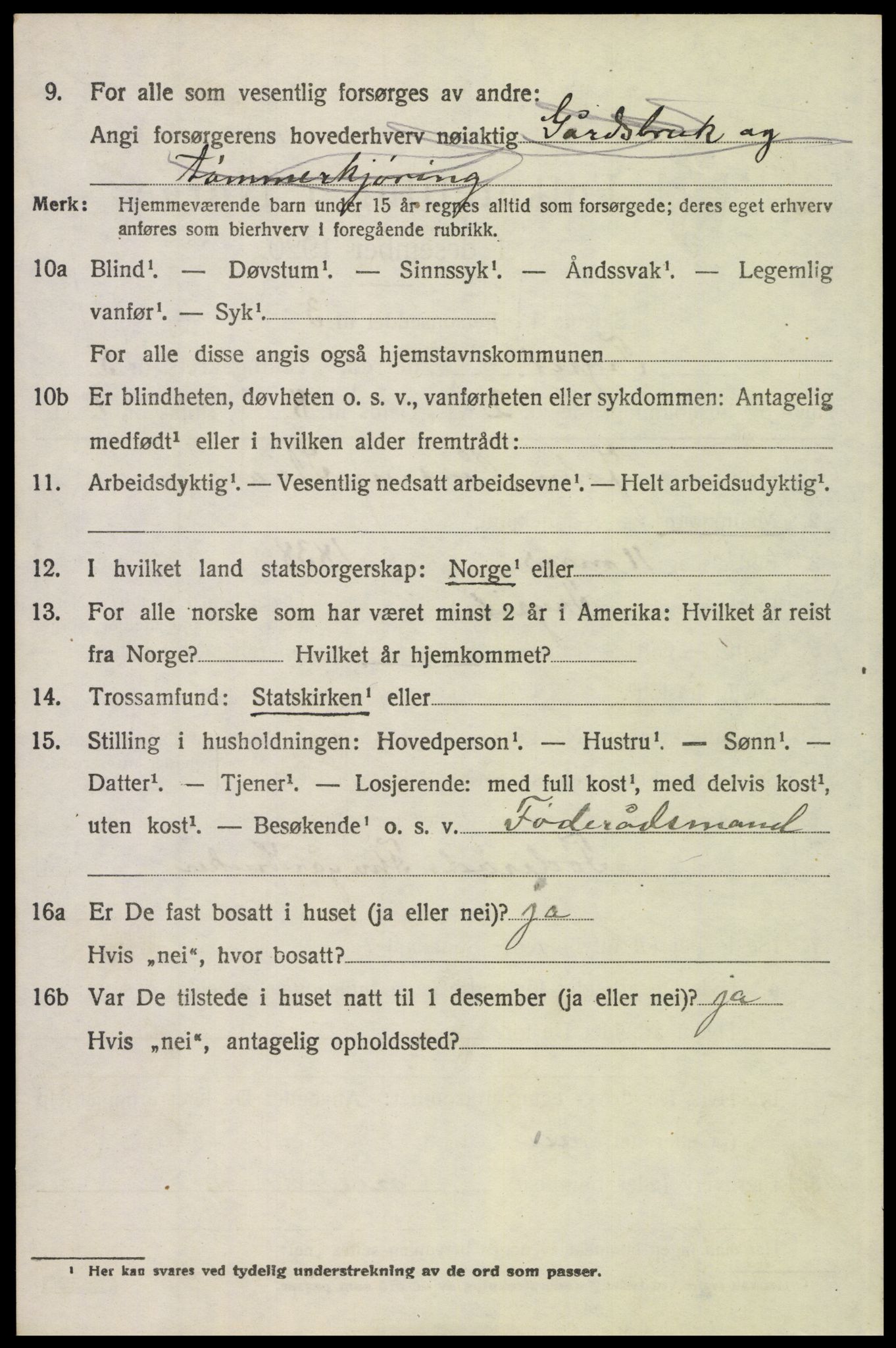 SAH, 1920 census for Trysil, 1920, p. 4328