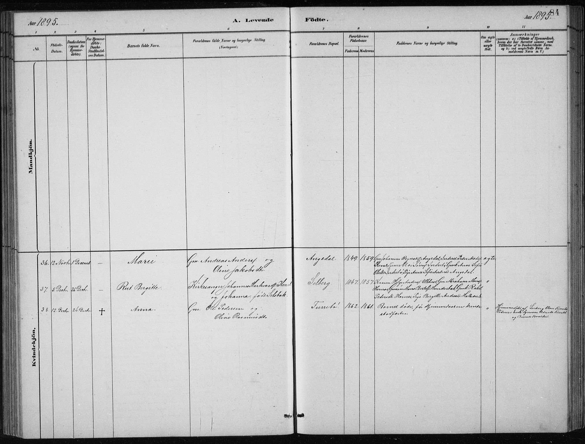 Førde sokneprestembete, AV/SAB-A-79901/H/Hab/Haba/L0002: Parish register (copy) no. A 2, 1881-1898, p. 84