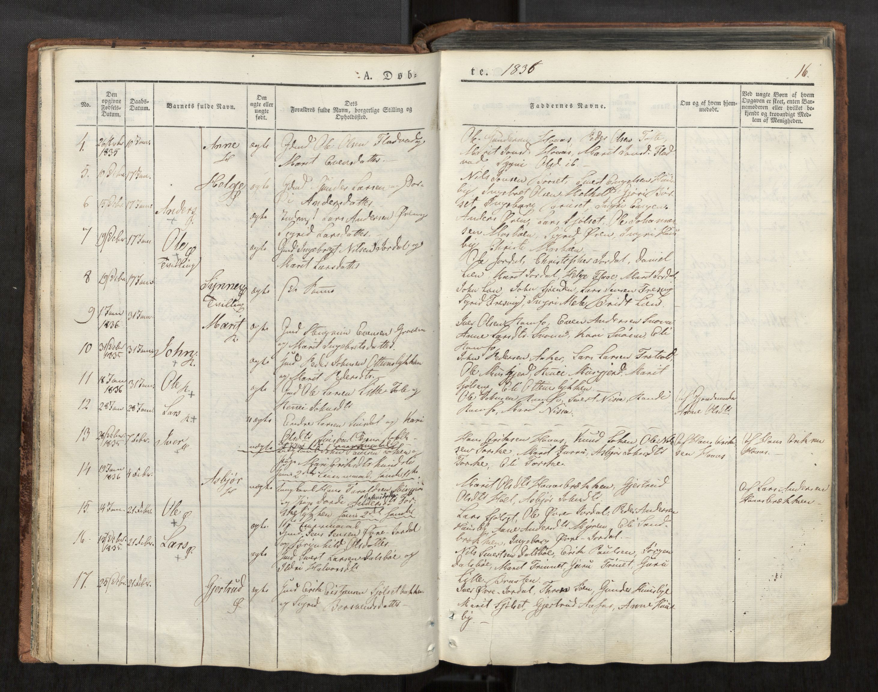 Ministerialprotokoller, klokkerbøker og fødselsregistre - Møre og Romsdal, AV/SAT-A-1454/590/L1012: Parish register (official) no. 590A04, 1832-1846, p. 16