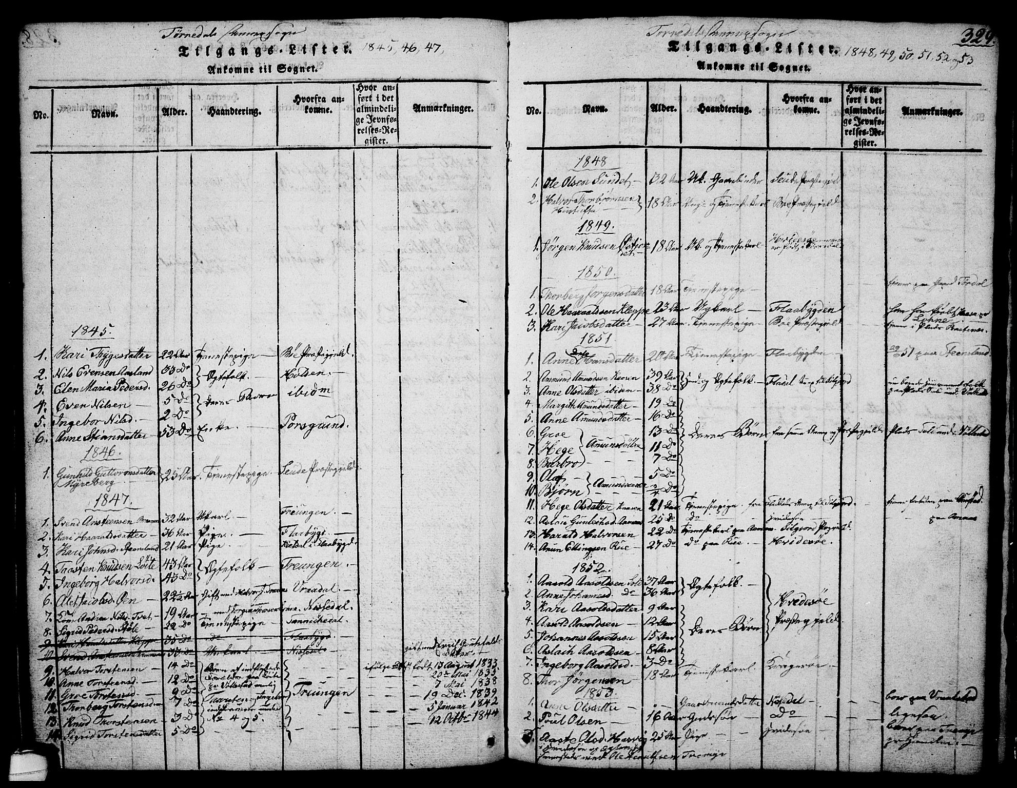 Drangedal kirkebøker, AV/SAKO-A-258/G/Ga/L0001: Parish register (copy) no. I 1 /2, 1814-1856, p. 329