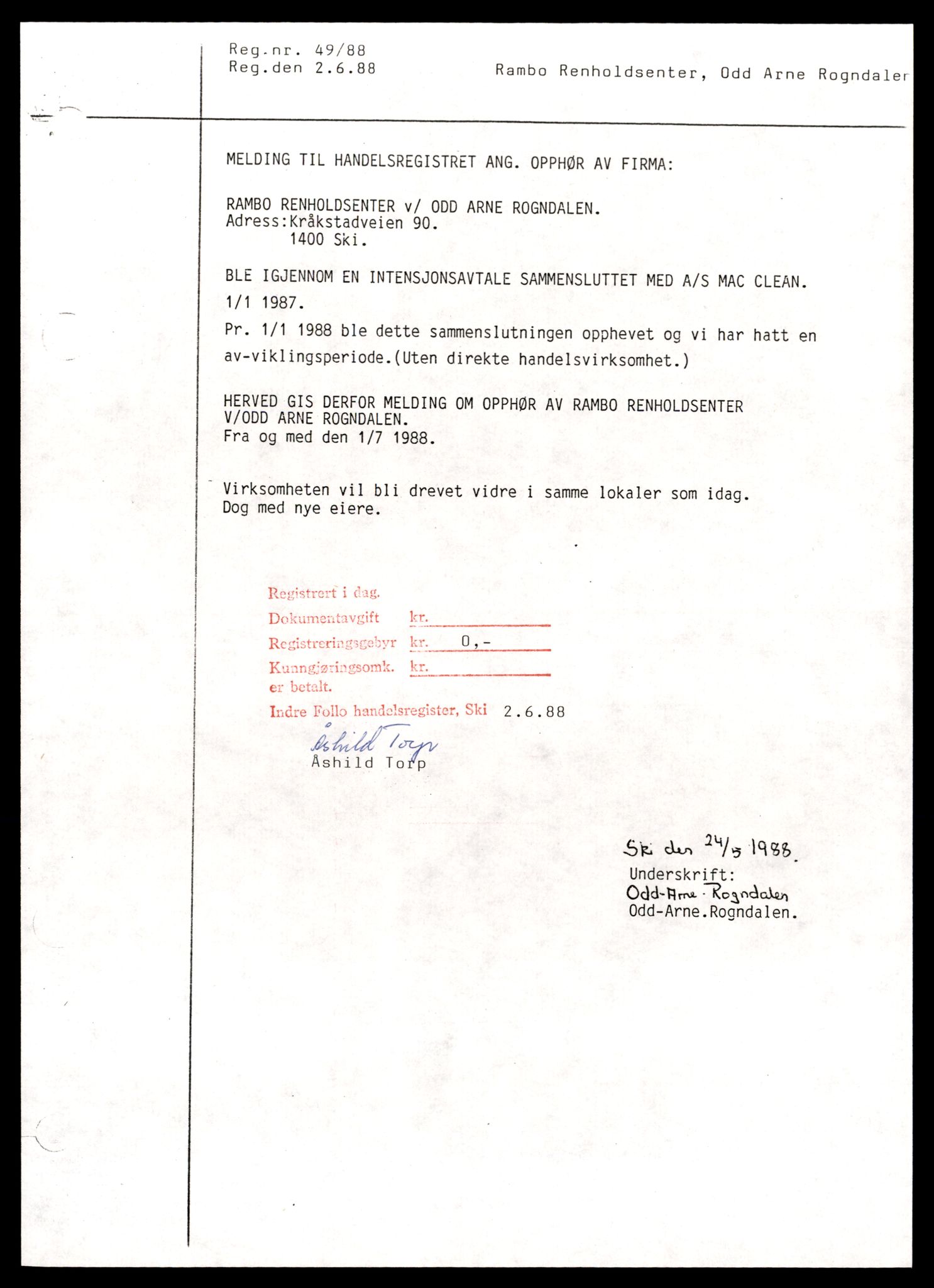 Indre Follo tingrett, AV/SAT-A-10086/K/Kb/Kbb/L0011: Enkeltmannsforetak og ANS, Ram - Ski G, 1944-1990, p. 3