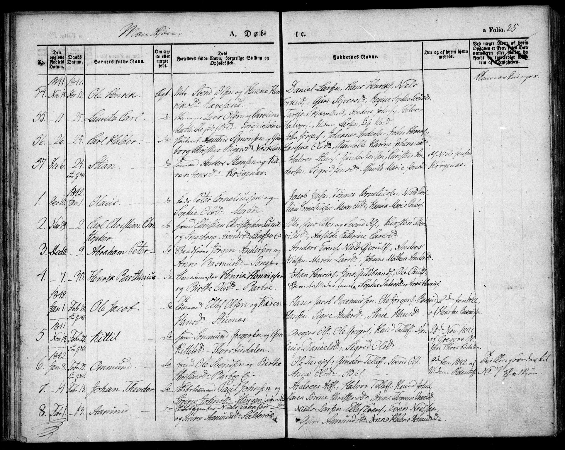 Tromøy sokneprestkontor, SAK/1111-0041/F/Fa/L0004: Parish register (official) no. A 4, 1837-1846, p. 25