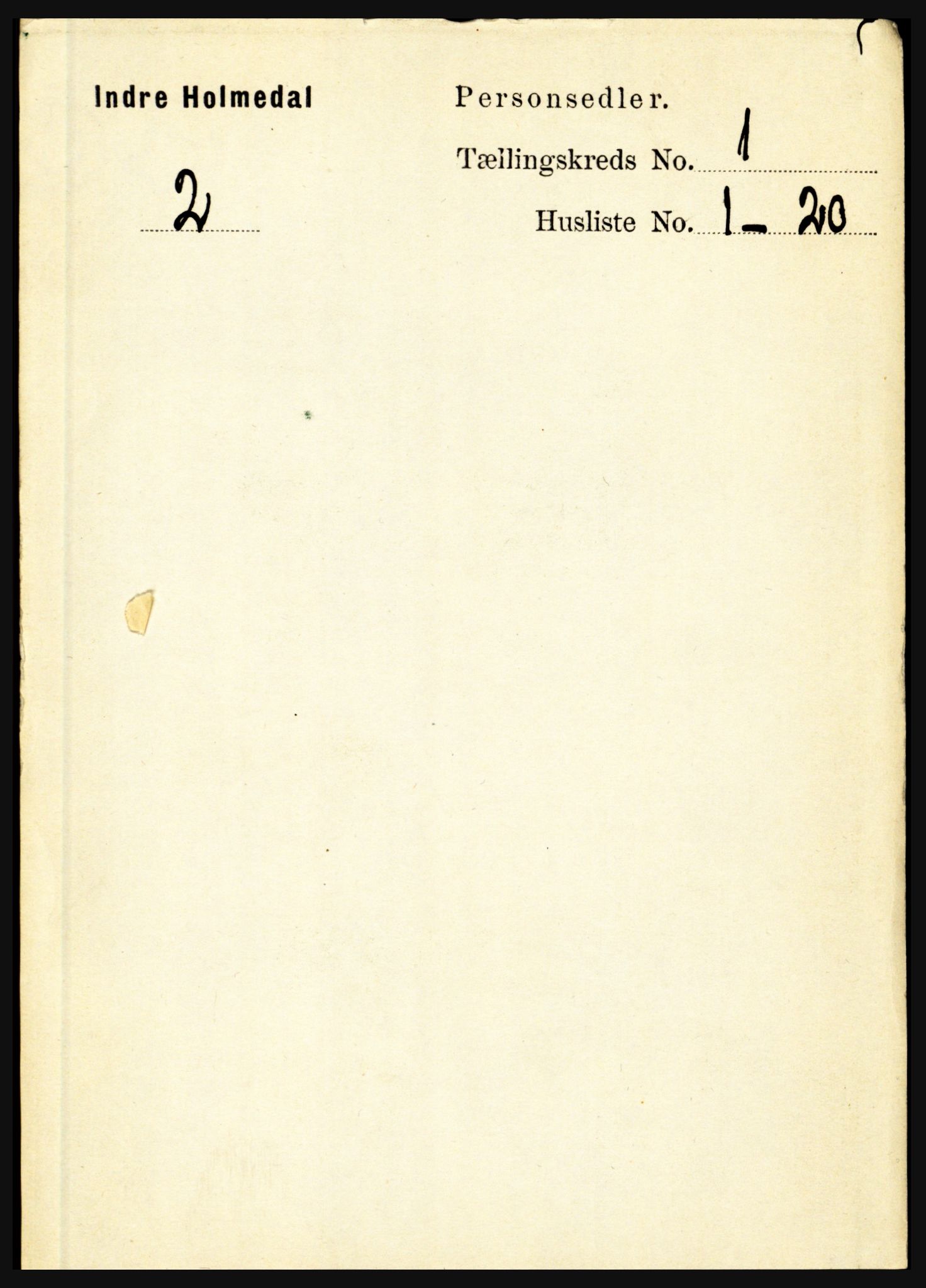 RA, 1891 census for 1430 Indre Holmedal, 1891, p. 77