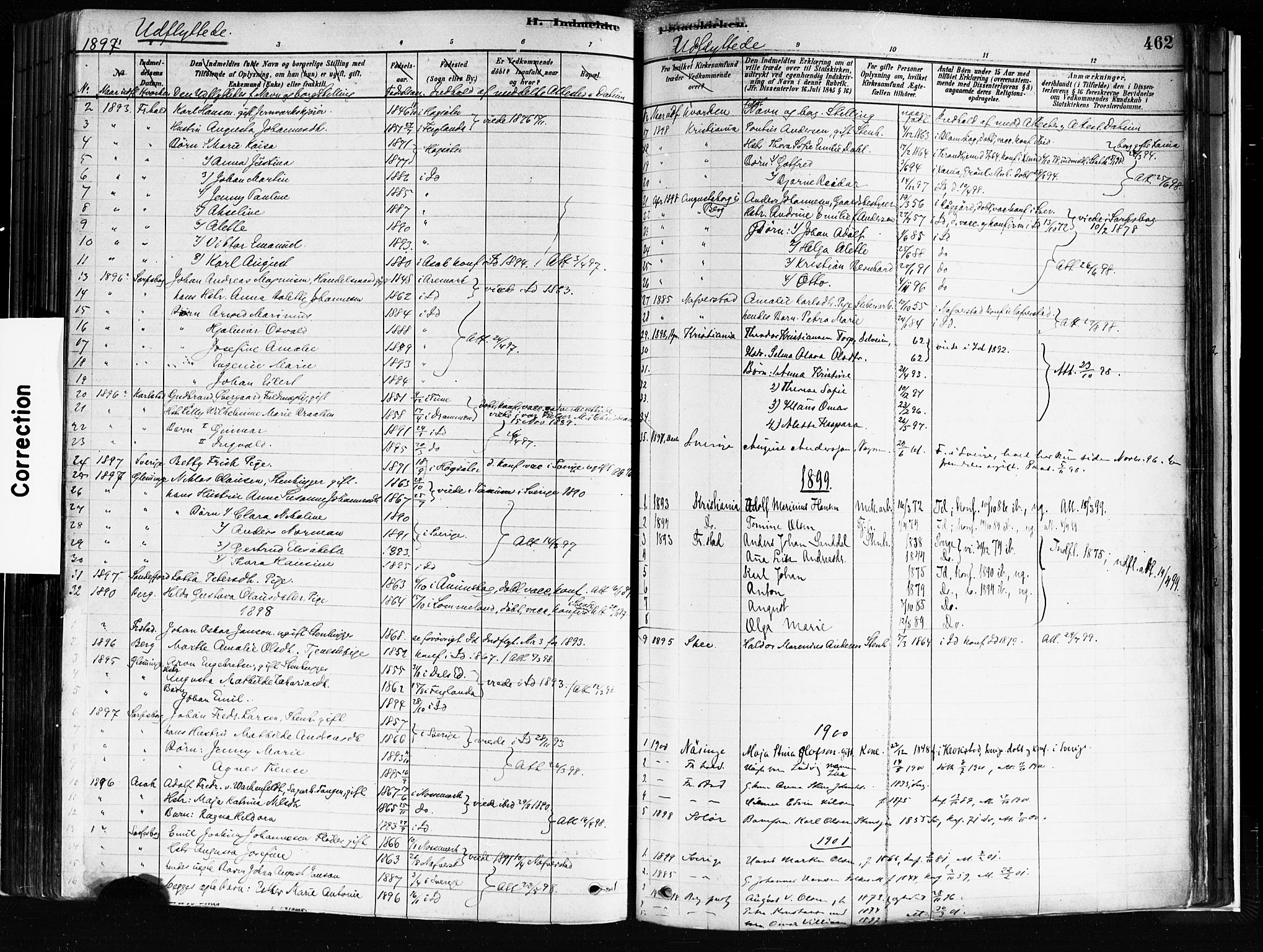 Idd prestekontor Kirkebøker, SAO/A-10911/F/Fc/L0006b: Parish register (official) no. III 6B, 1878-1903, p. 462