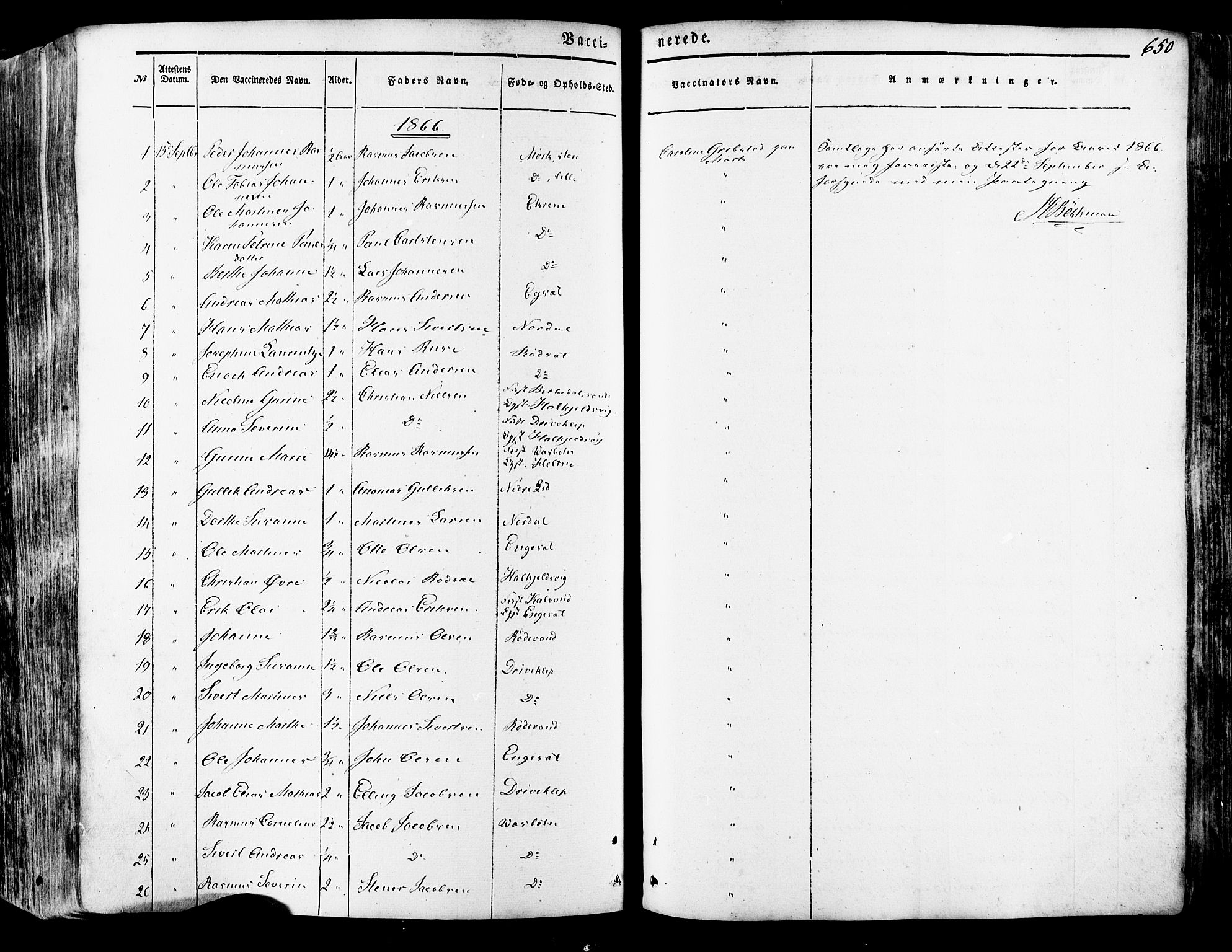 Ministerialprotokoller, klokkerbøker og fødselsregistre - Møre og Romsdal, SAT/A-1454/511/L0140: Parish register (official) no. 511A07, 1851-1878, p. 650