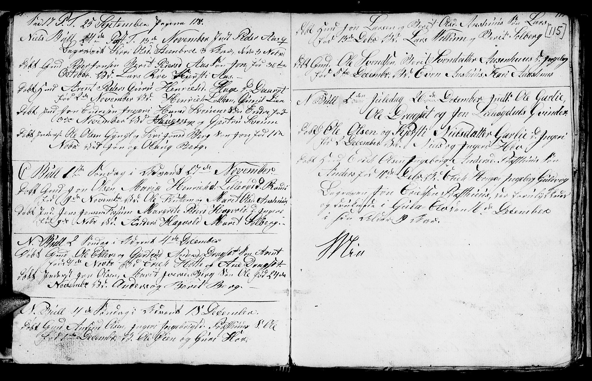 Ministerialprotokoller, klokkerbøker og fødselsregistre - Sør-Trøndelag, SAT/A-1456/689/L1042: Parish register (copy) no. 689C01, 1812-1841, p. 114-115
