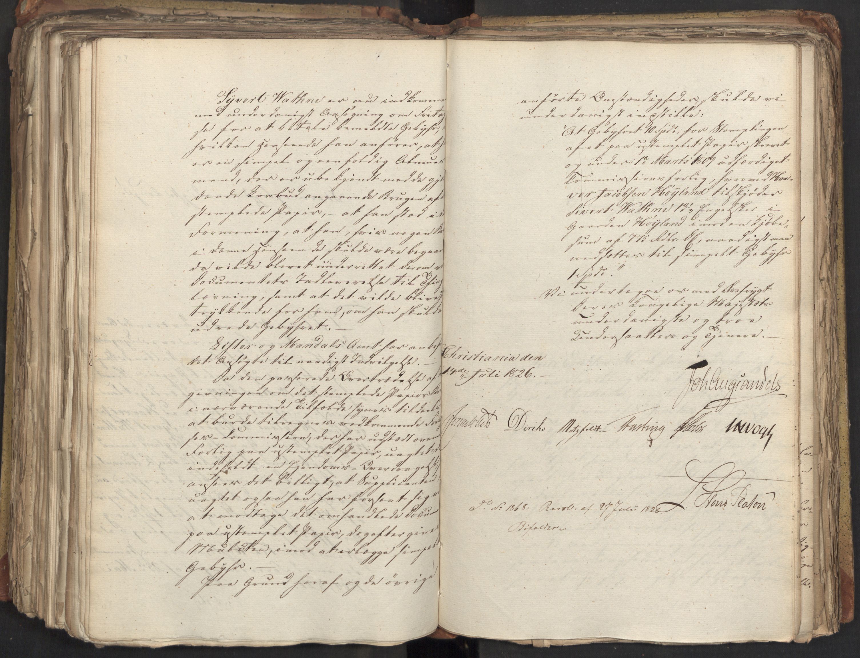 Statsrådsavdelingen i Stockholm, AV/RA-S-1003/D/Da/L0047: Regjeringsinnstillinger nr. 3501-3659, 1826, p. 338