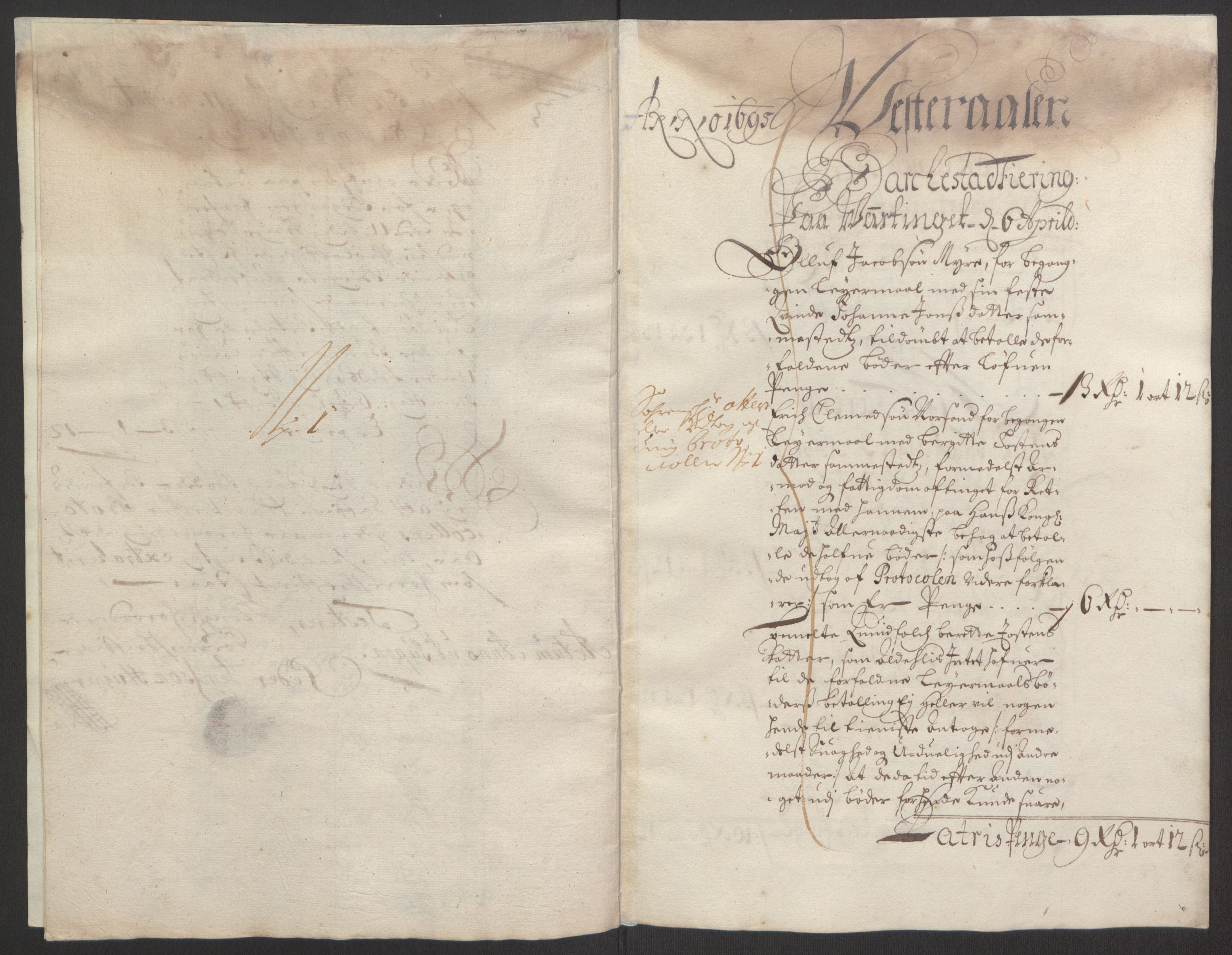 Rentekammeret inntil 1814, Reviderte regnskaper, Fogderegnskap, AV/RA-EA-4092/R67/L4677: Fogderegnskap Vesterålen, Andenes og Lofoten, 1694-1695, p. 310