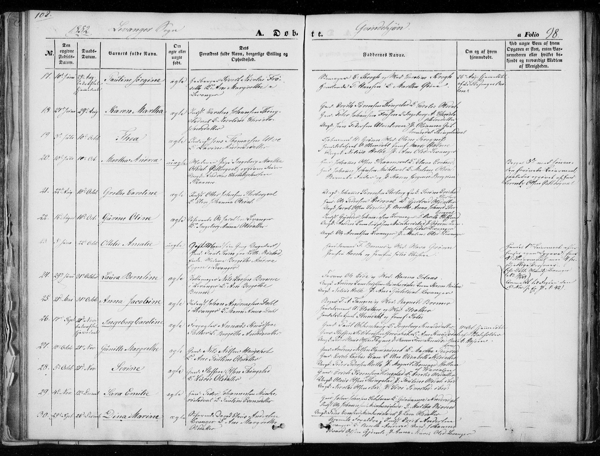 Ministerialprotokoller, klokkerbøker og fødselsregistre - Nord-Trøndelag, SAT/A-1458/720/L0183: Parish register (official) no. 720A01, 1836-1855, p. 98