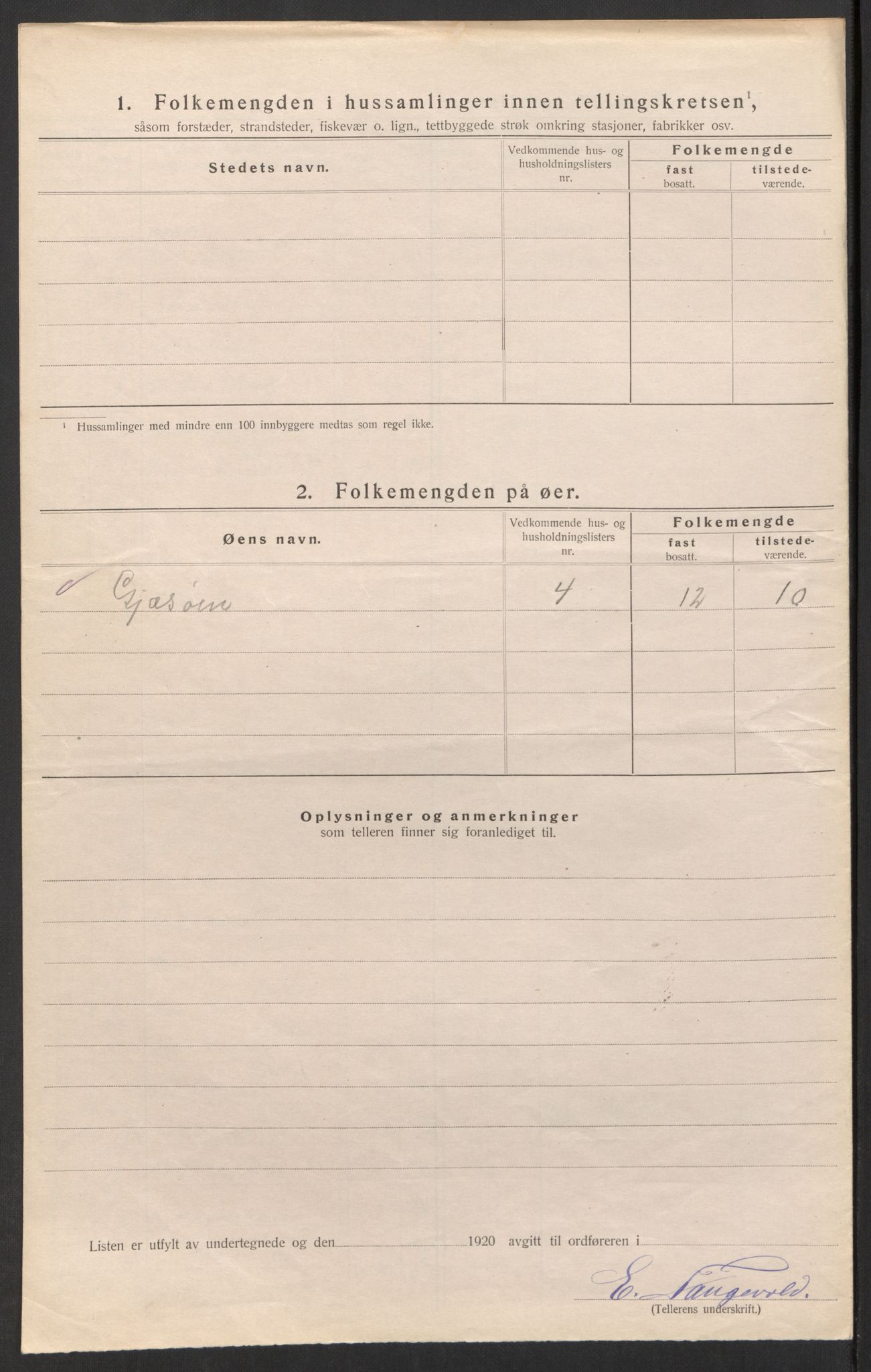 SAK, 1920 census for Dypvåg, 1920, p. 29