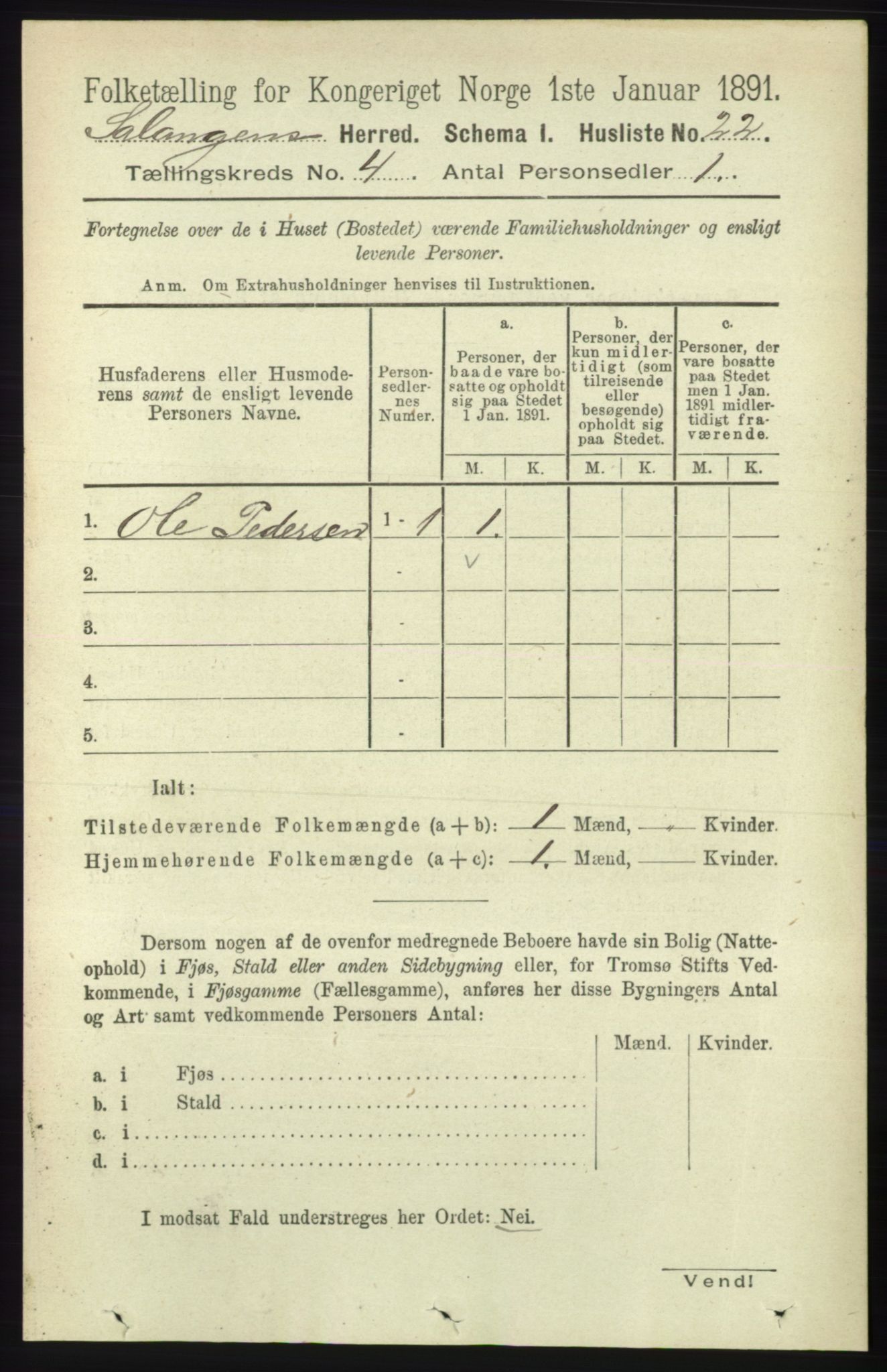 RA, 1891 census for 1921 Salangen, 1891, p. 1759