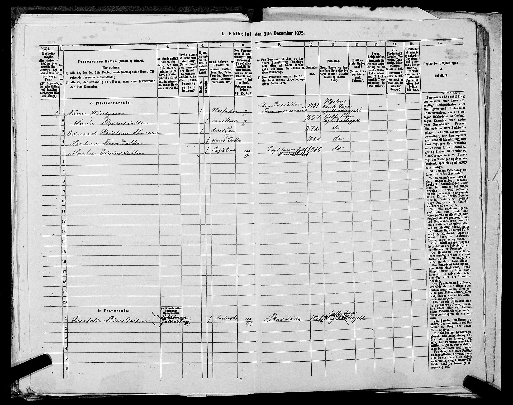 SAST, 1875 census for 1138P Jelsa, 1875, p. 966