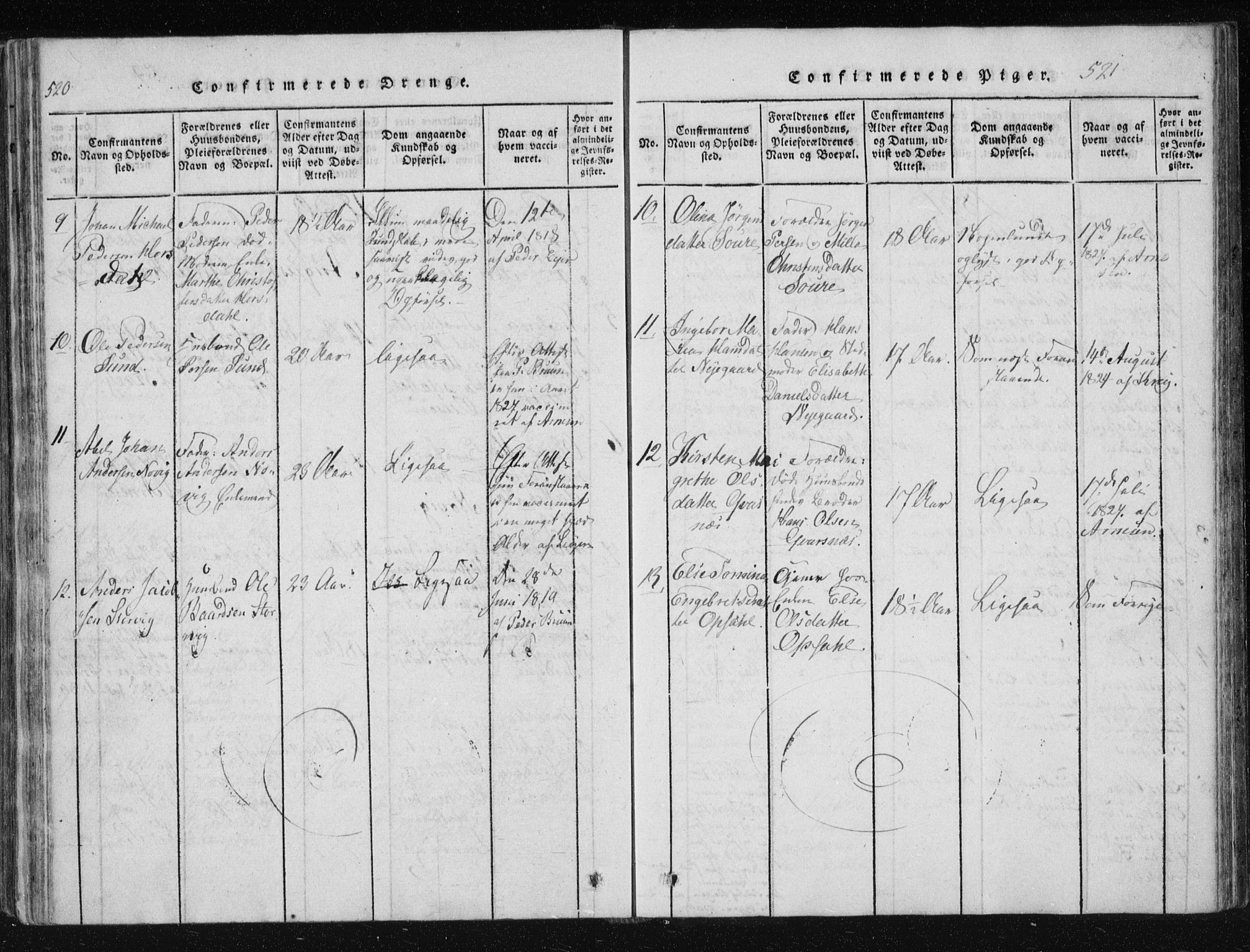 Ministerialprotokoller, klokkerbøker og fødselsregistre - Nordland, SAT/A-1459/805/L0096: Parish register (official) no. 805A03, 1820-1837, p. 520-521