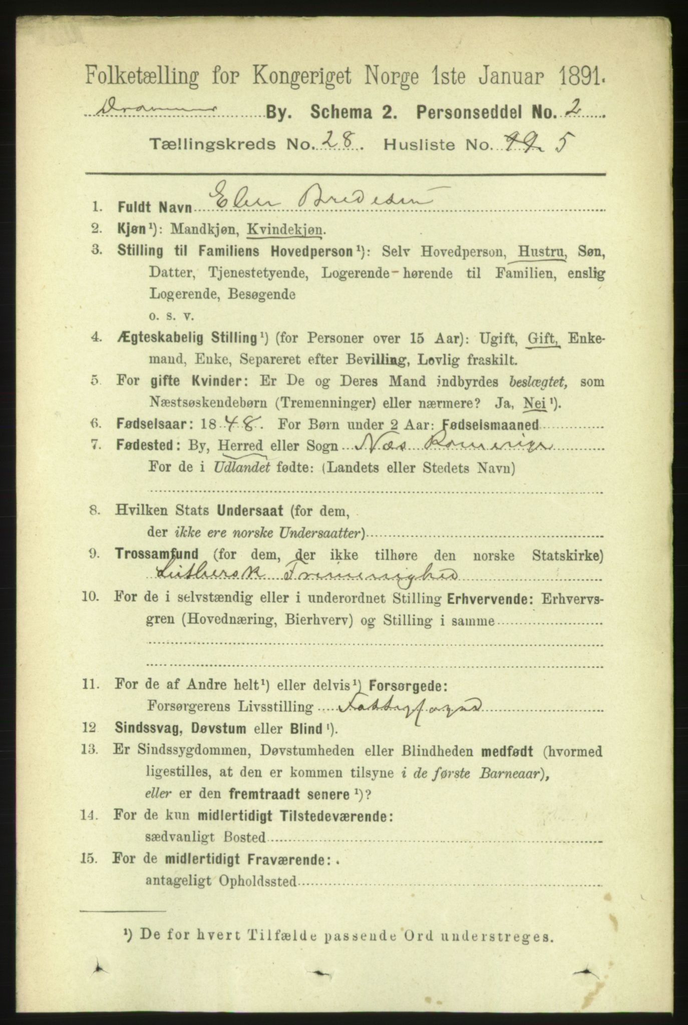 RA, 1891 census for 0602 Drammen, 1891, p. 16778