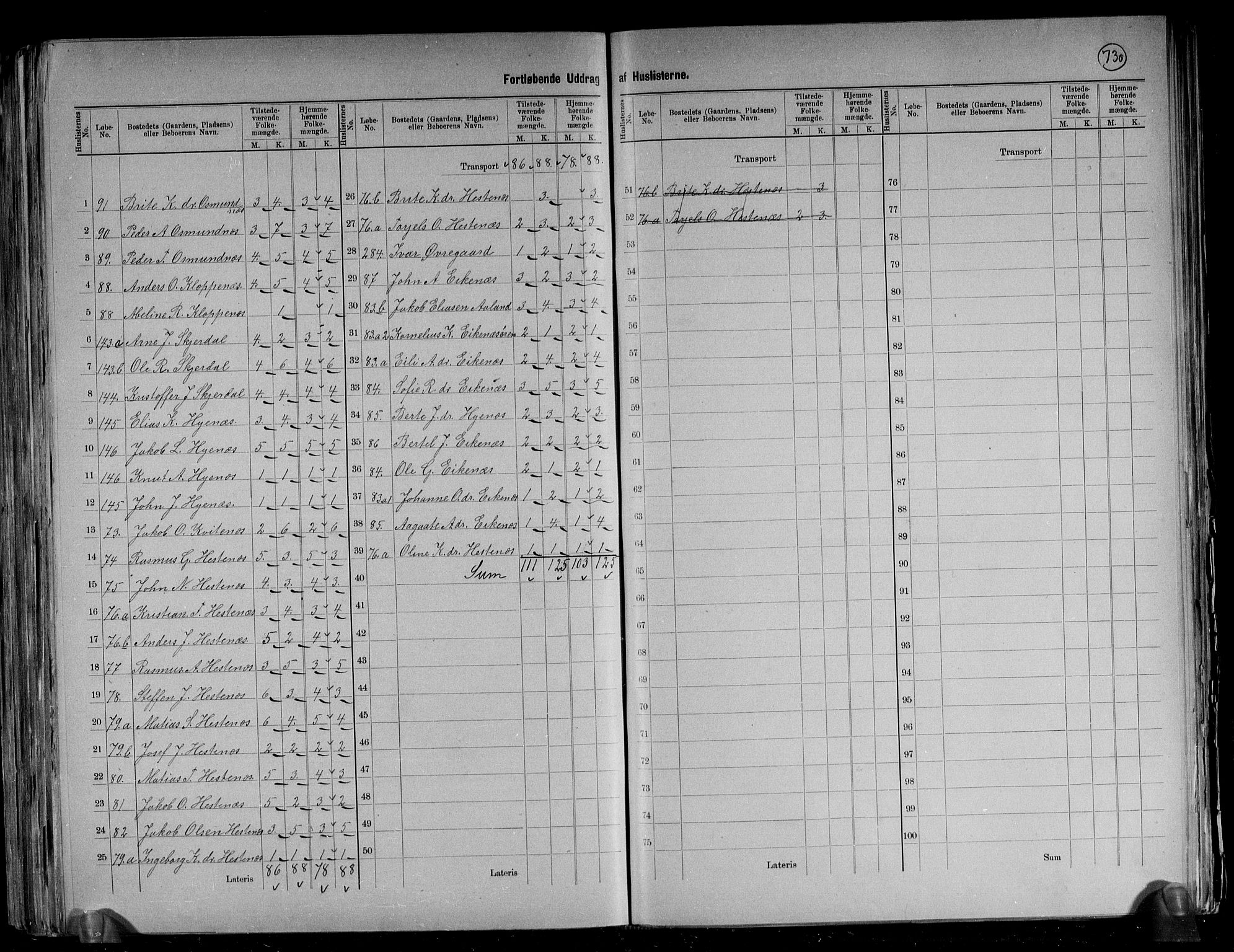 RA, 1891 census for 1445 Gloppen, 1891, p. 12